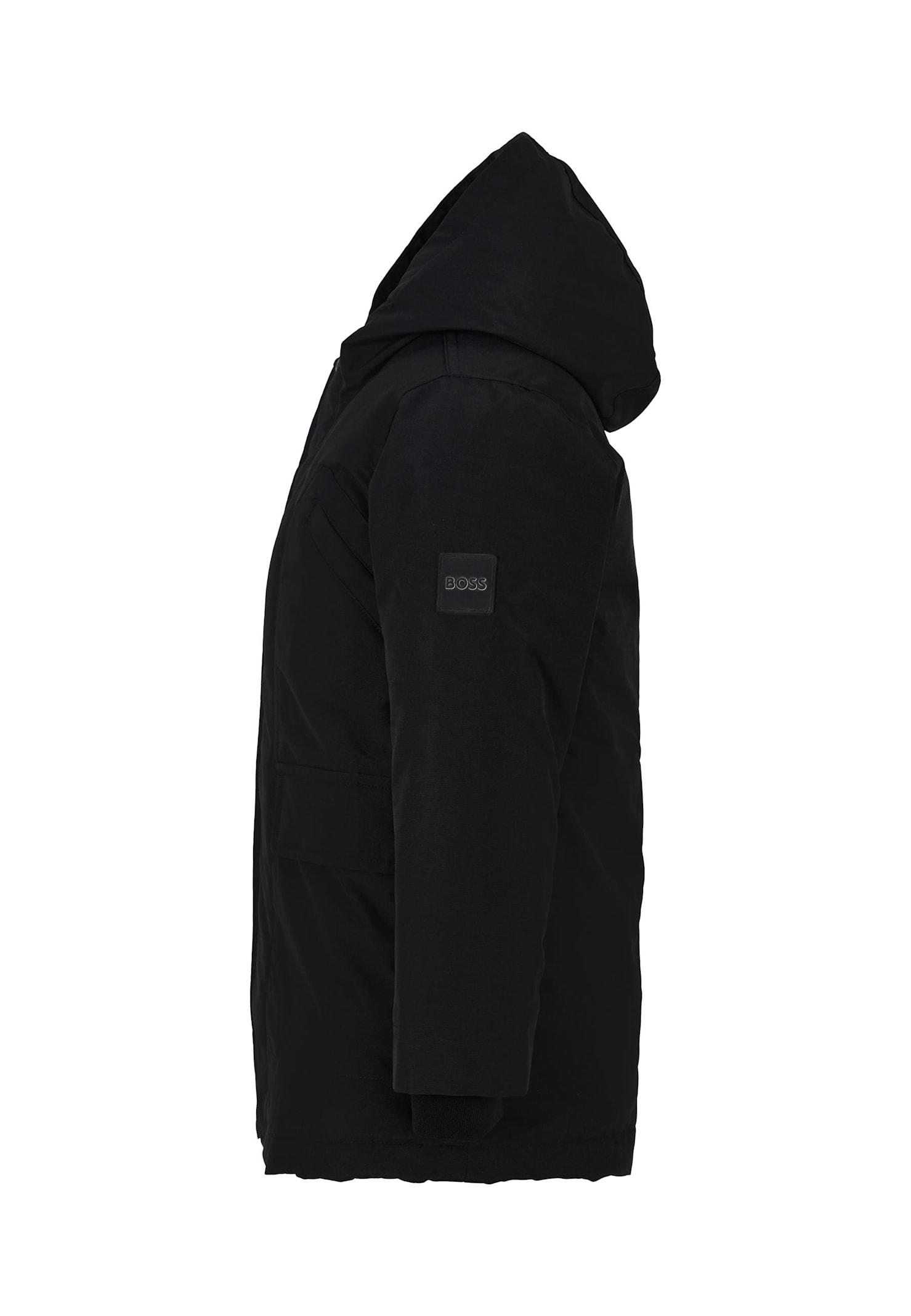 Hugo Boss Black Parka For Boy With Logo In Black