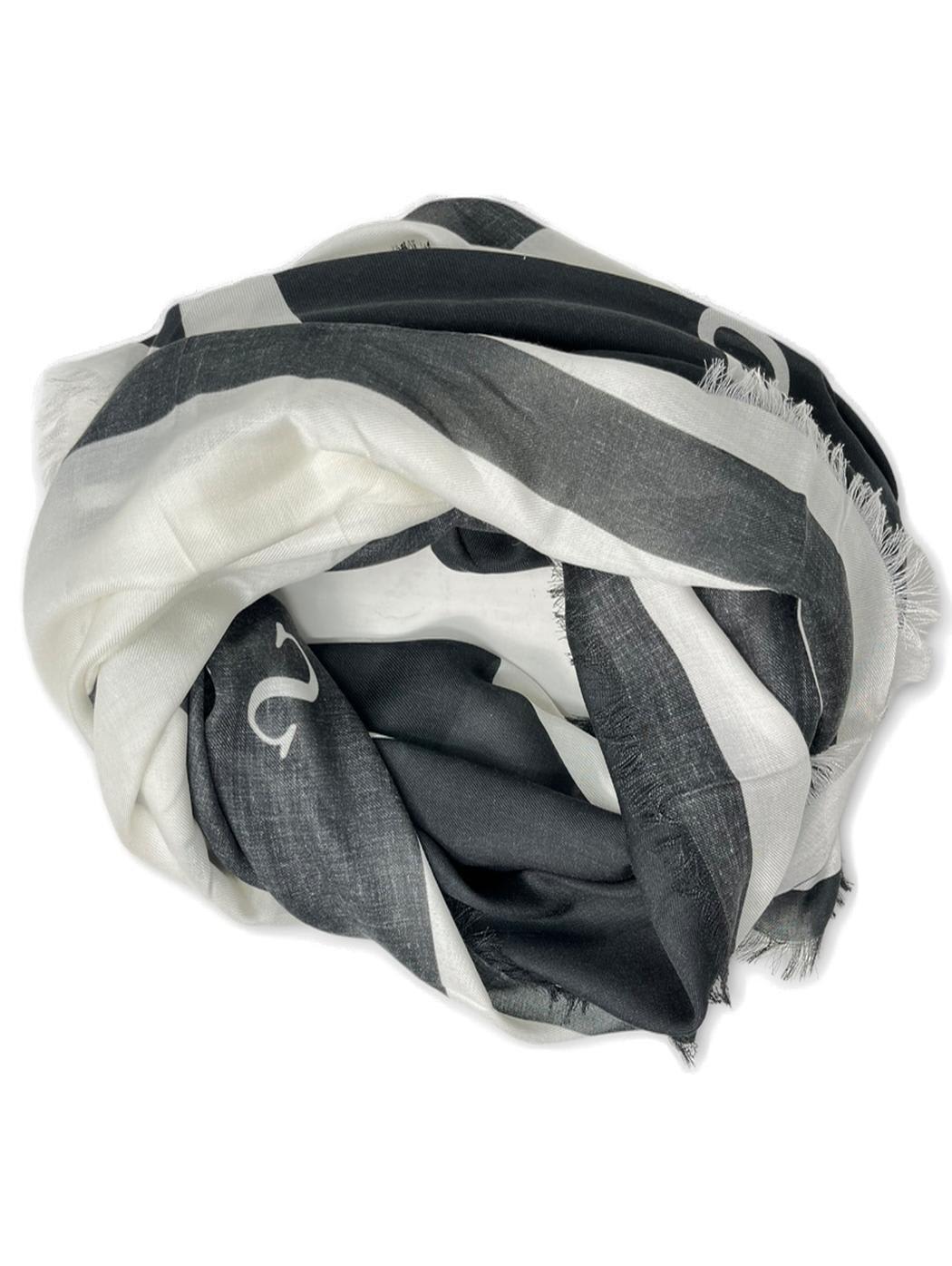 Shop Lanvin Graphic-printed Raw-cut Edge Scarf