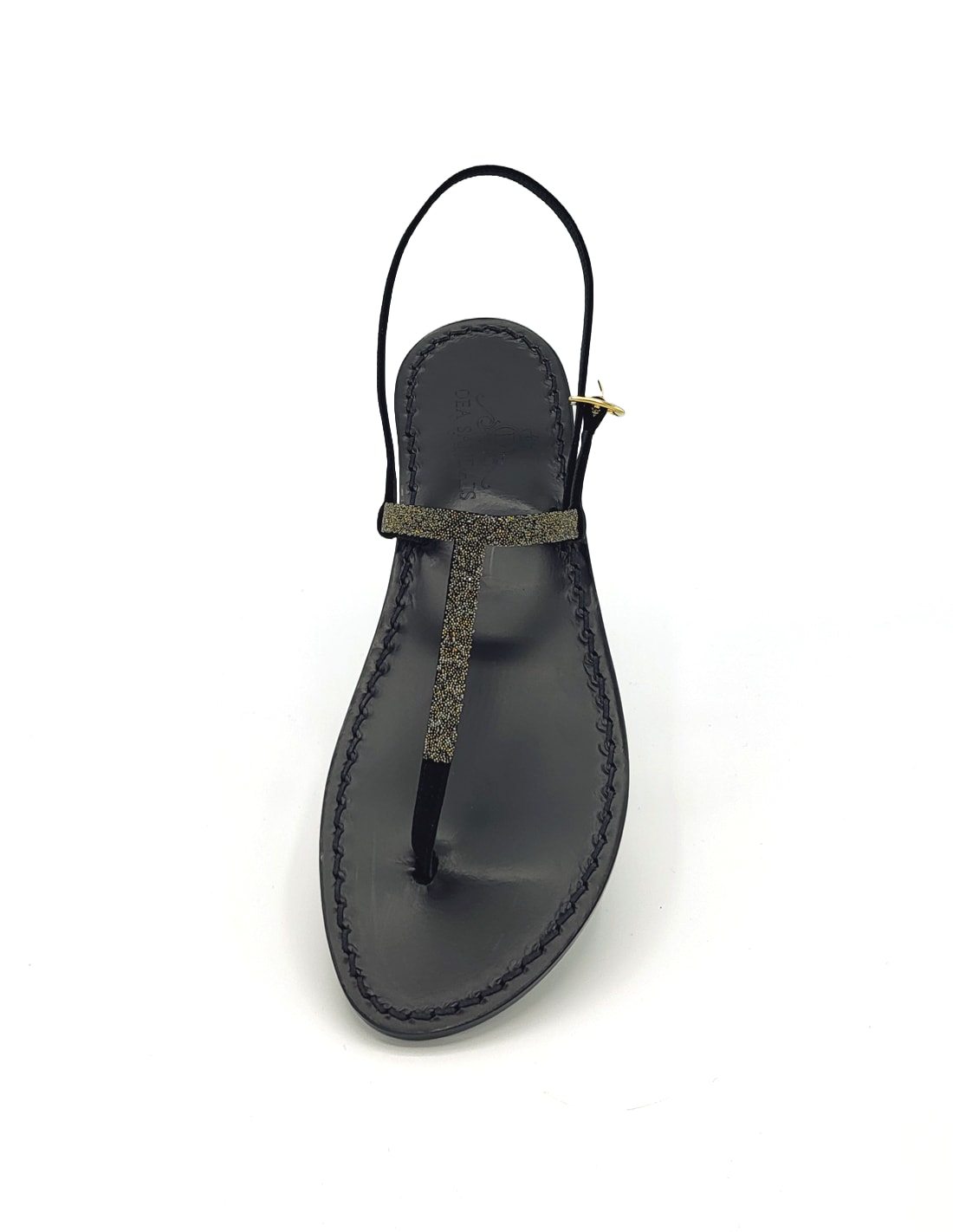 Crystal Fabric Black Sn Jewel Sandals