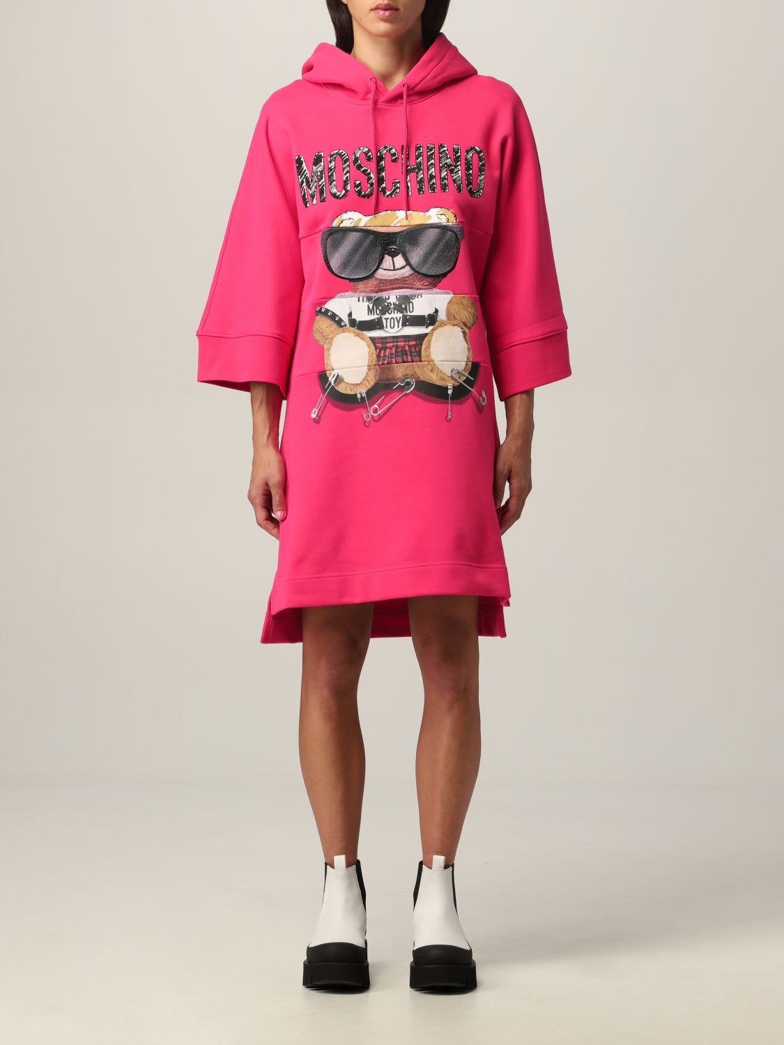 Moschino Couture Dress Moschino Couture Cotton Sweatshirt Dress With Teddy