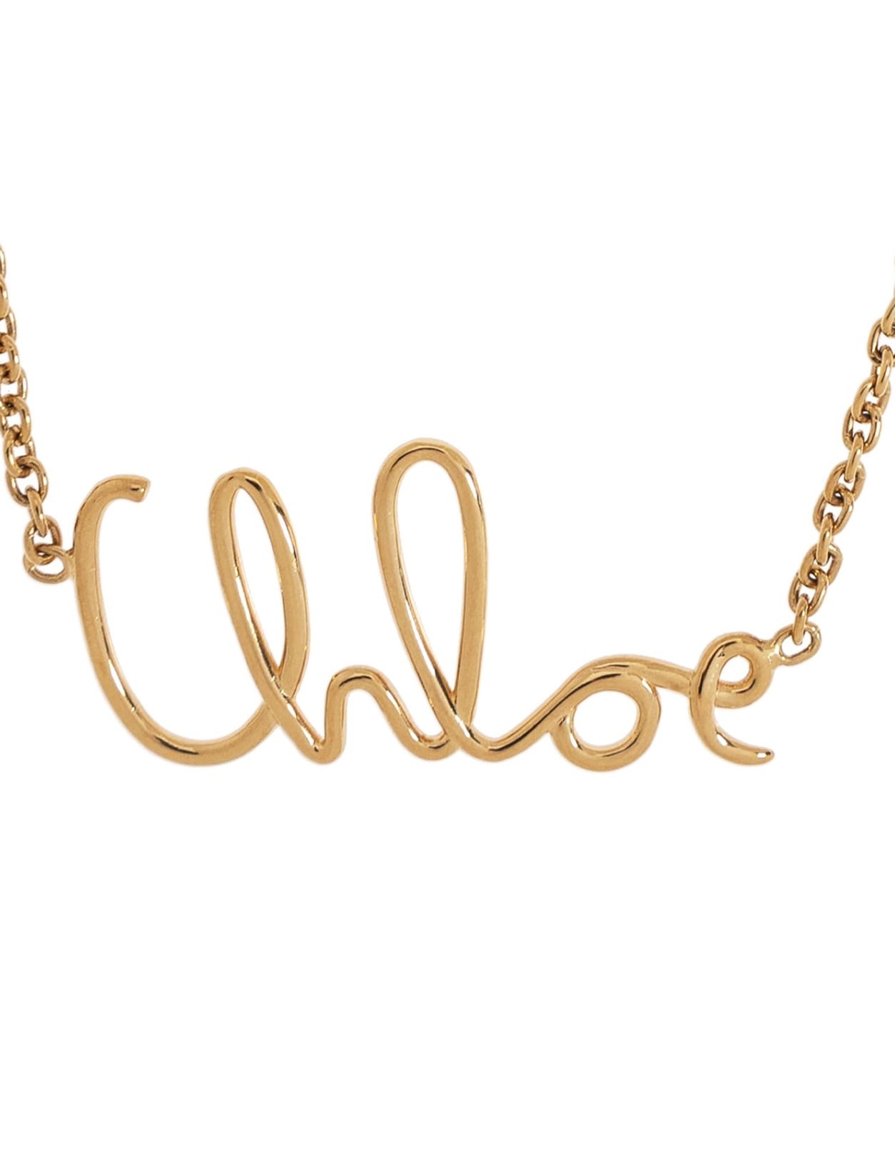 Shop Chloé Chain Necklace With Logo In Gold