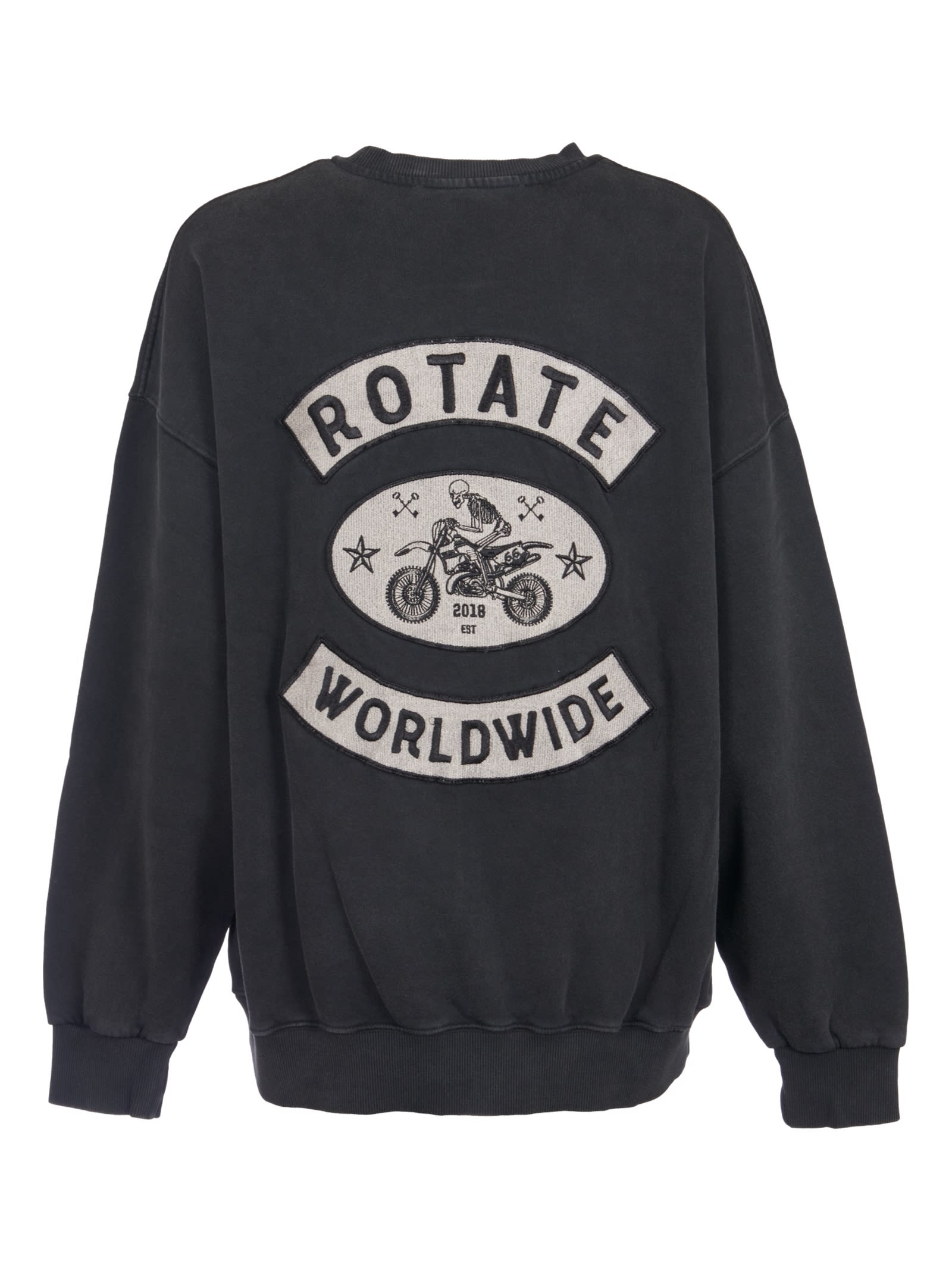 Shop Rotate Birger Christensen Logo Embroidered Sweatshirt In Black