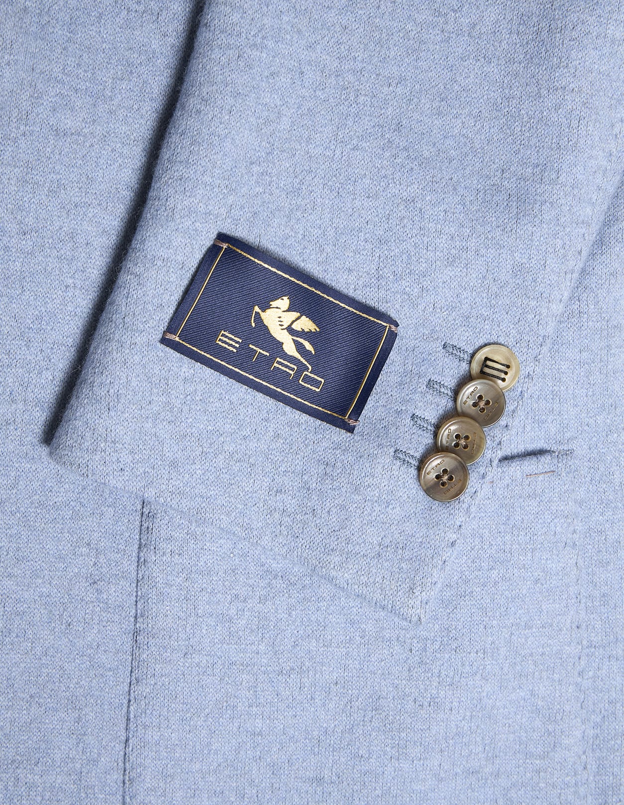 Shop Etro Light Blue Wool And Cashmere Blazer