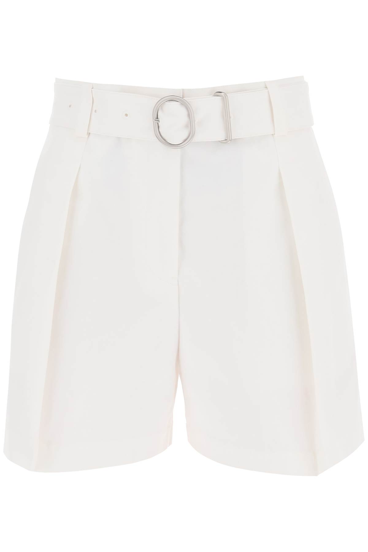 Shop Jil Sander Cotton Bermuda Shorts With Removable Belt In Optic White (white)