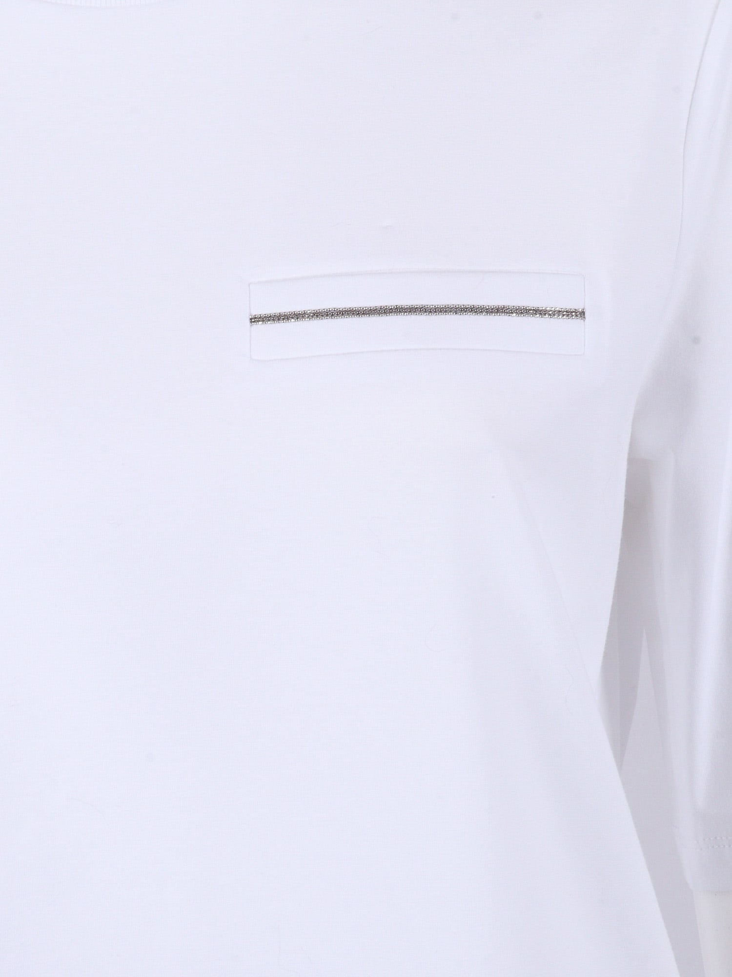 Peserico Boxy White Blouse With Subtle Chest Detail In White