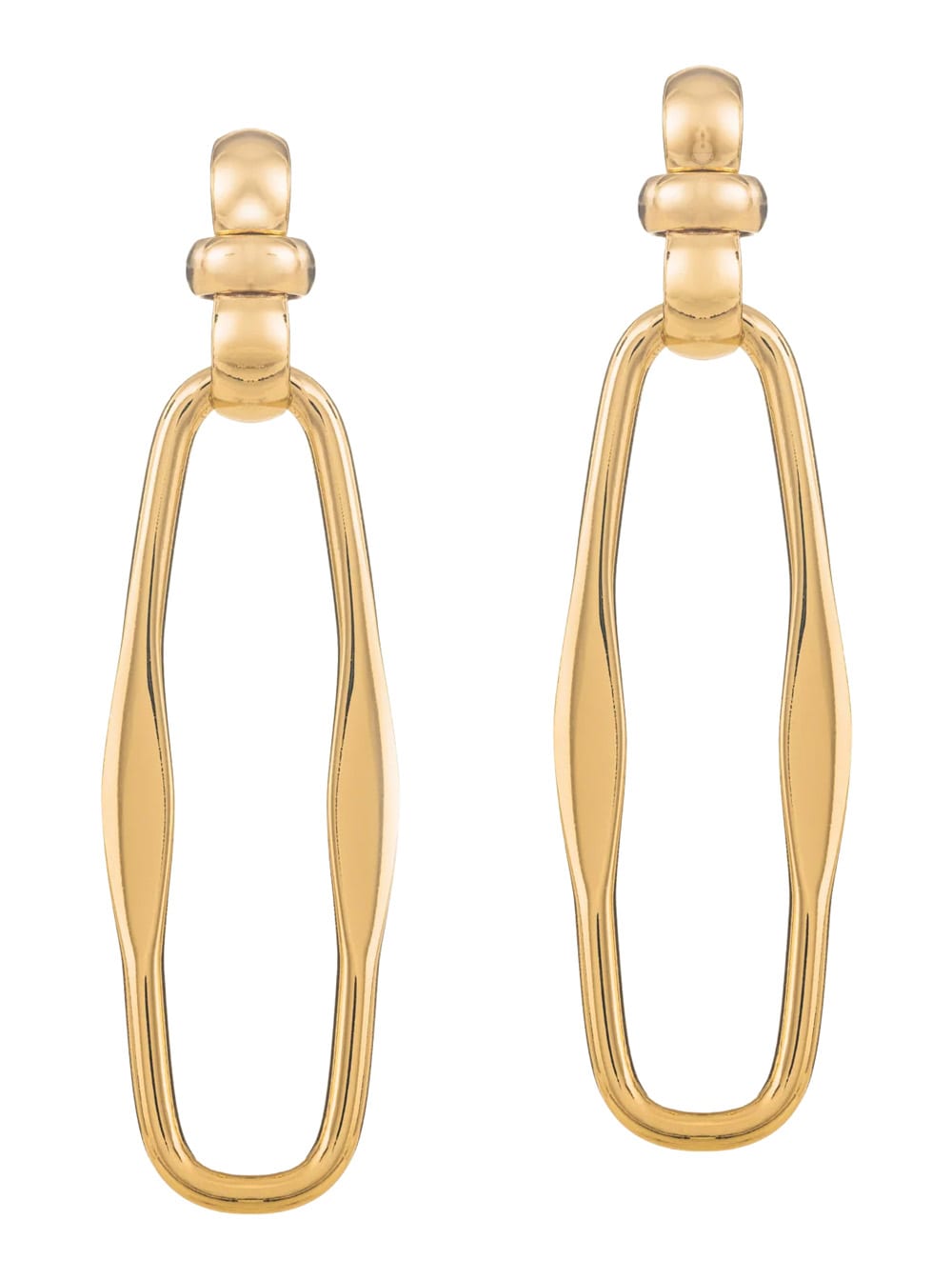 sylvie Metallic Earings With Rear Hook Closure And Pendant Design In Gold Plated Bronze Woman