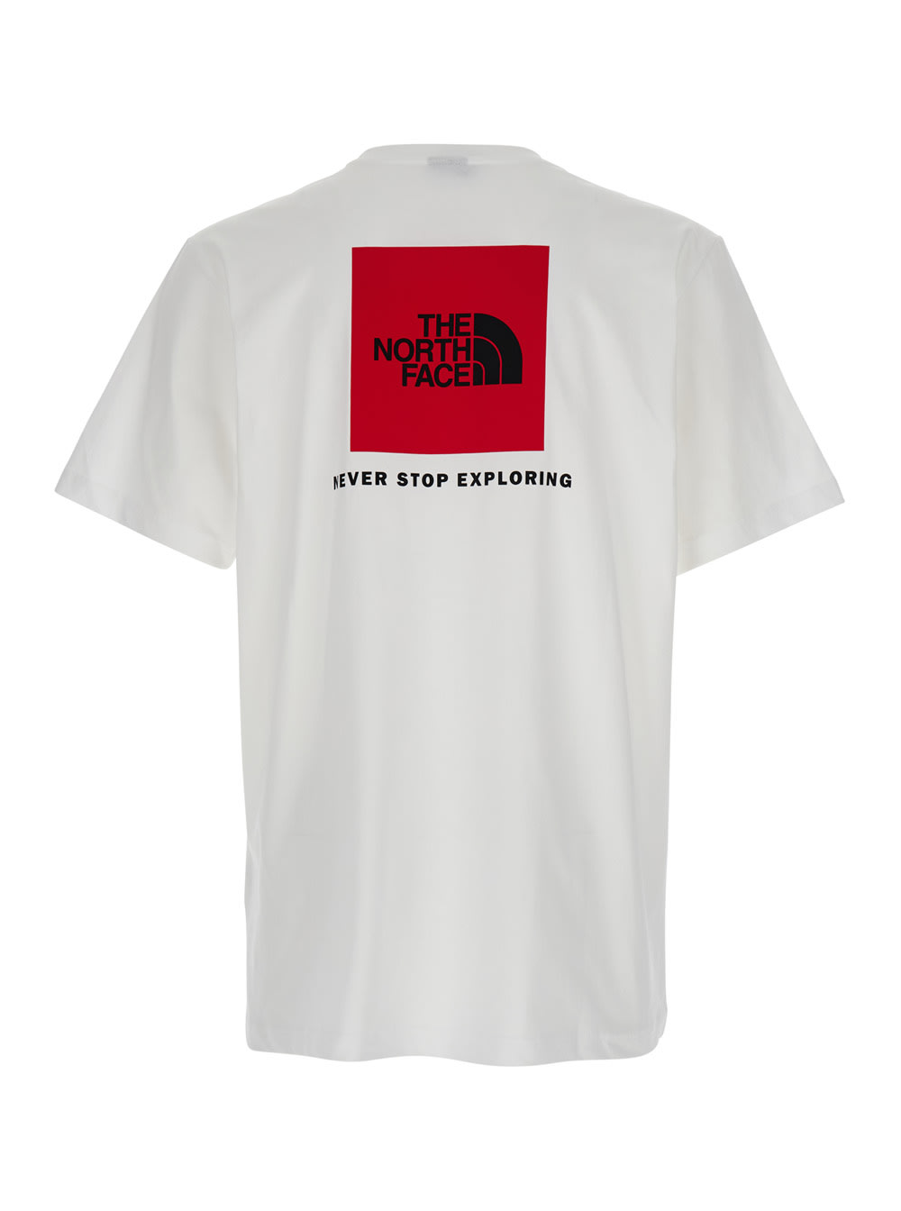 THE NORTH FACE WHITE T-SHIRT WITH LOGO PRINTED ON THE FRONT AND MAXI LOGO ON THE BACK IN COTTON MAN