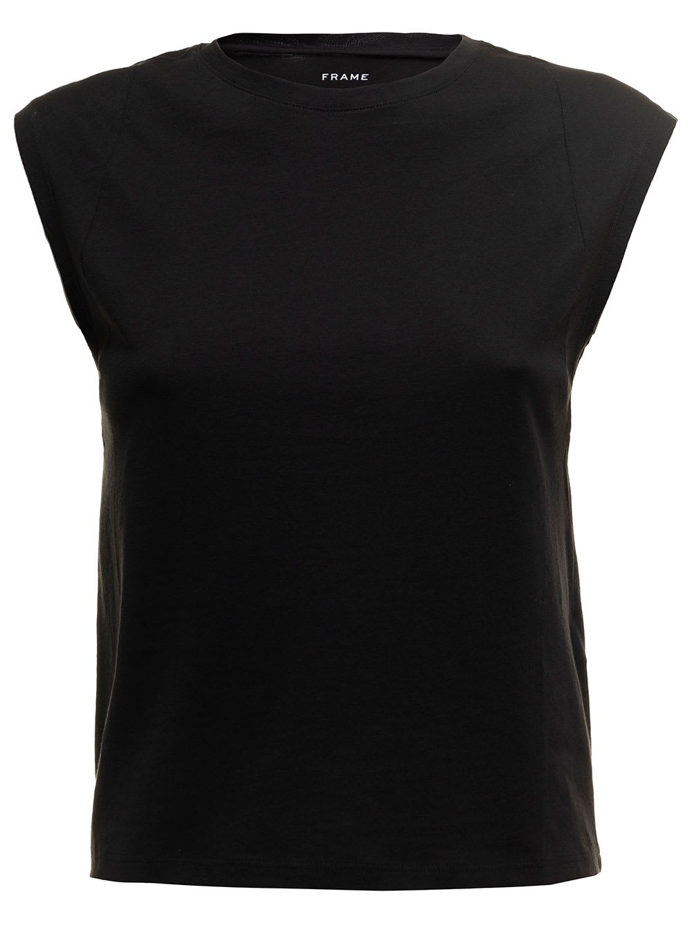 Frame Womans Le High Muscle Black Cotton T-shirt
