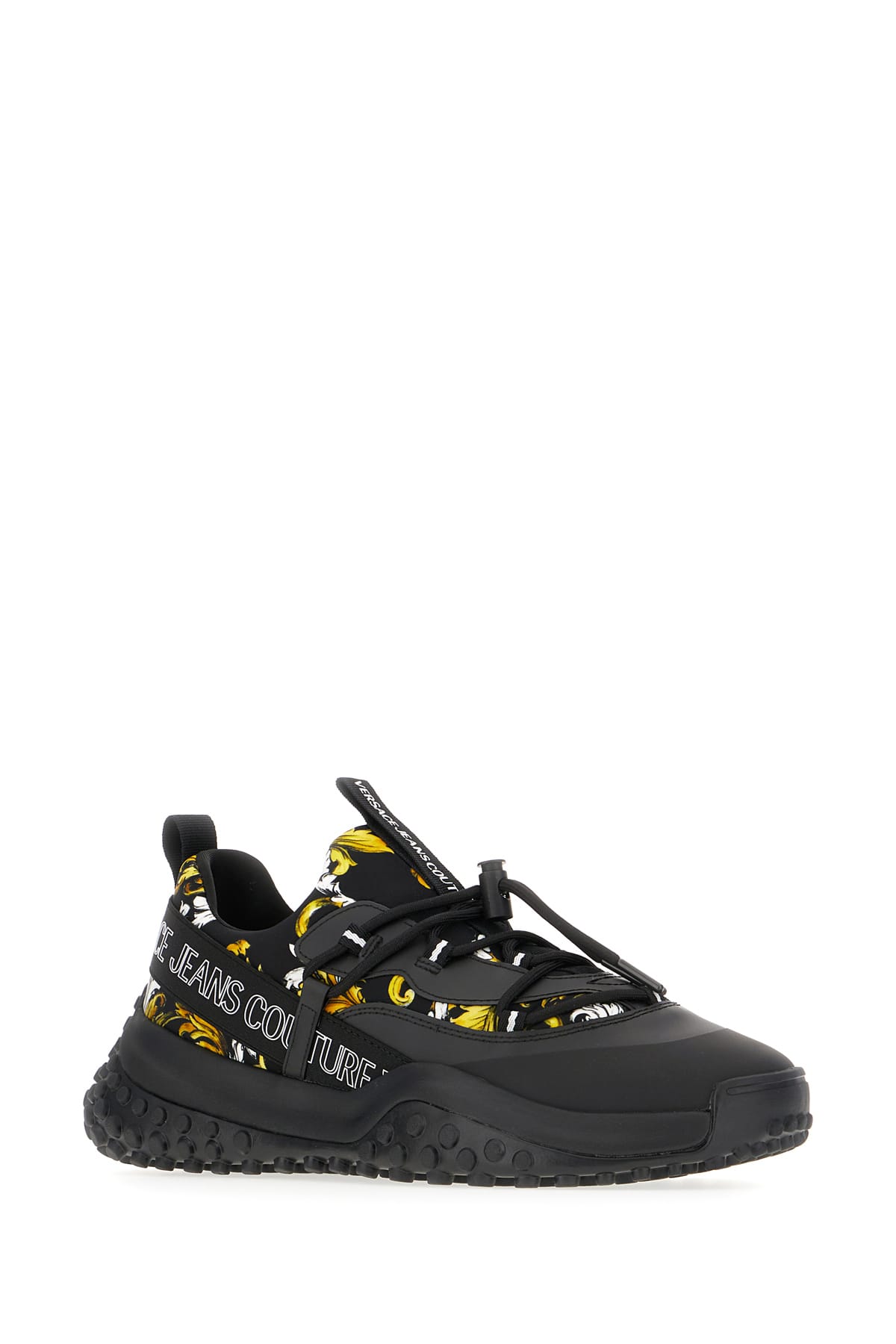 VERSACE JEANS COUTURE PRINTED FABRIC AND RUBBER SNEAKERS