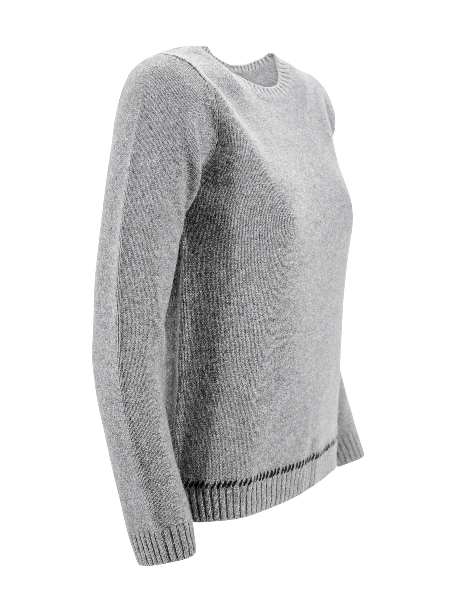 Shop Be You Nuvola Cropped Be Snug Roundneck In Grey