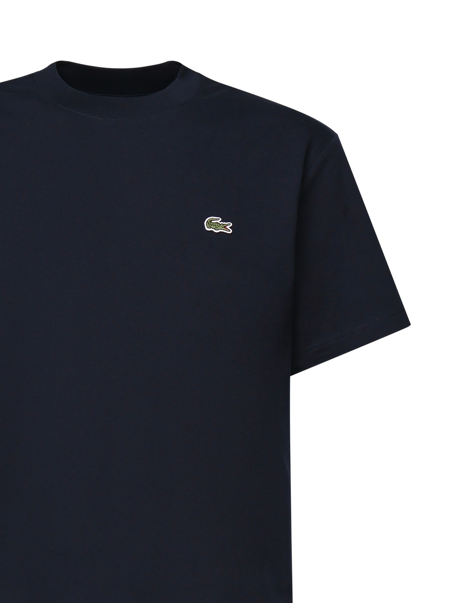 Lacoste Logo-patch Cotton T-shirt In Blue