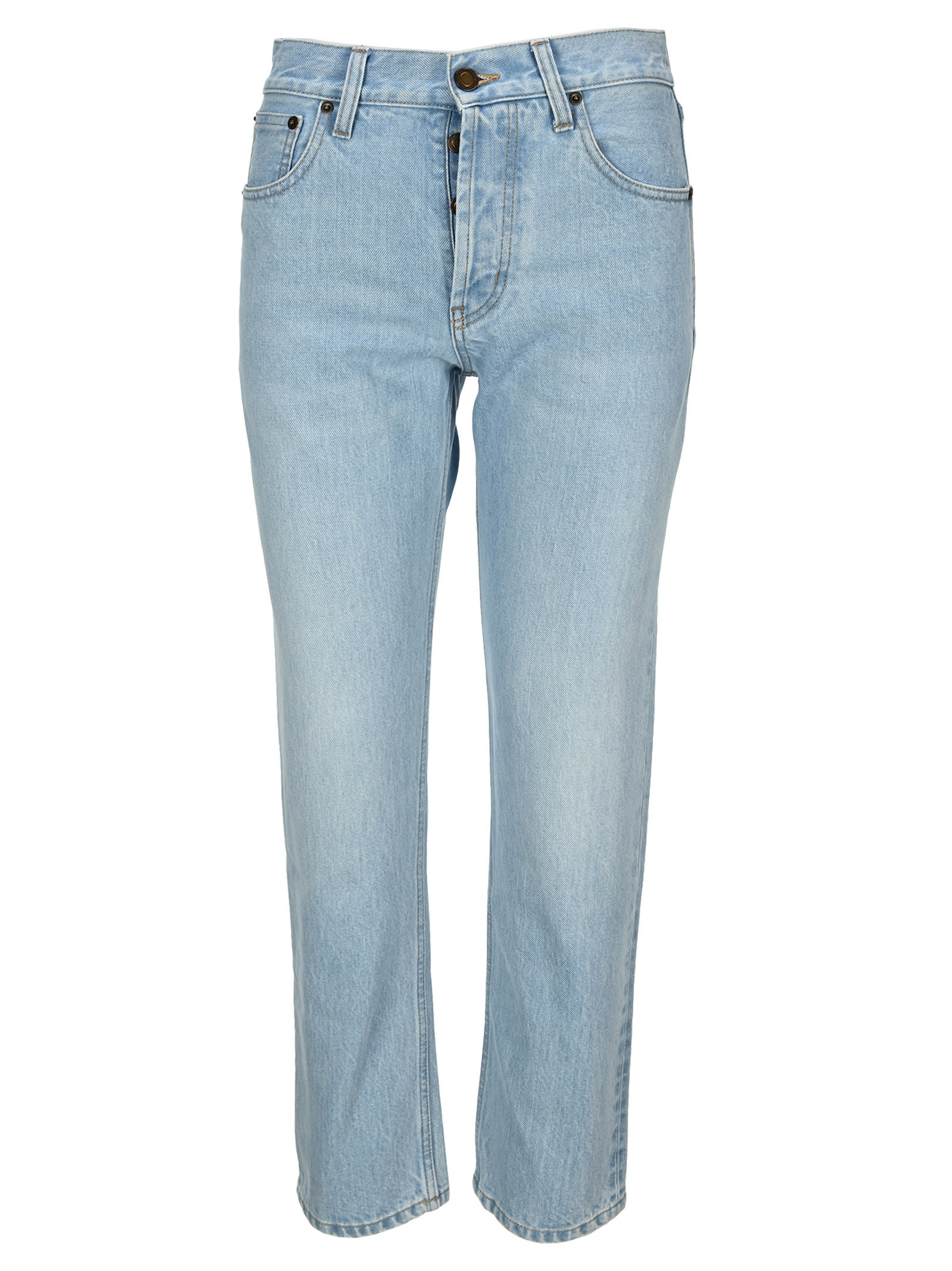 Click to view more detailed imagery on our partner's website Saint Laurent Faded Straight-leg Jeans In Basic Blue