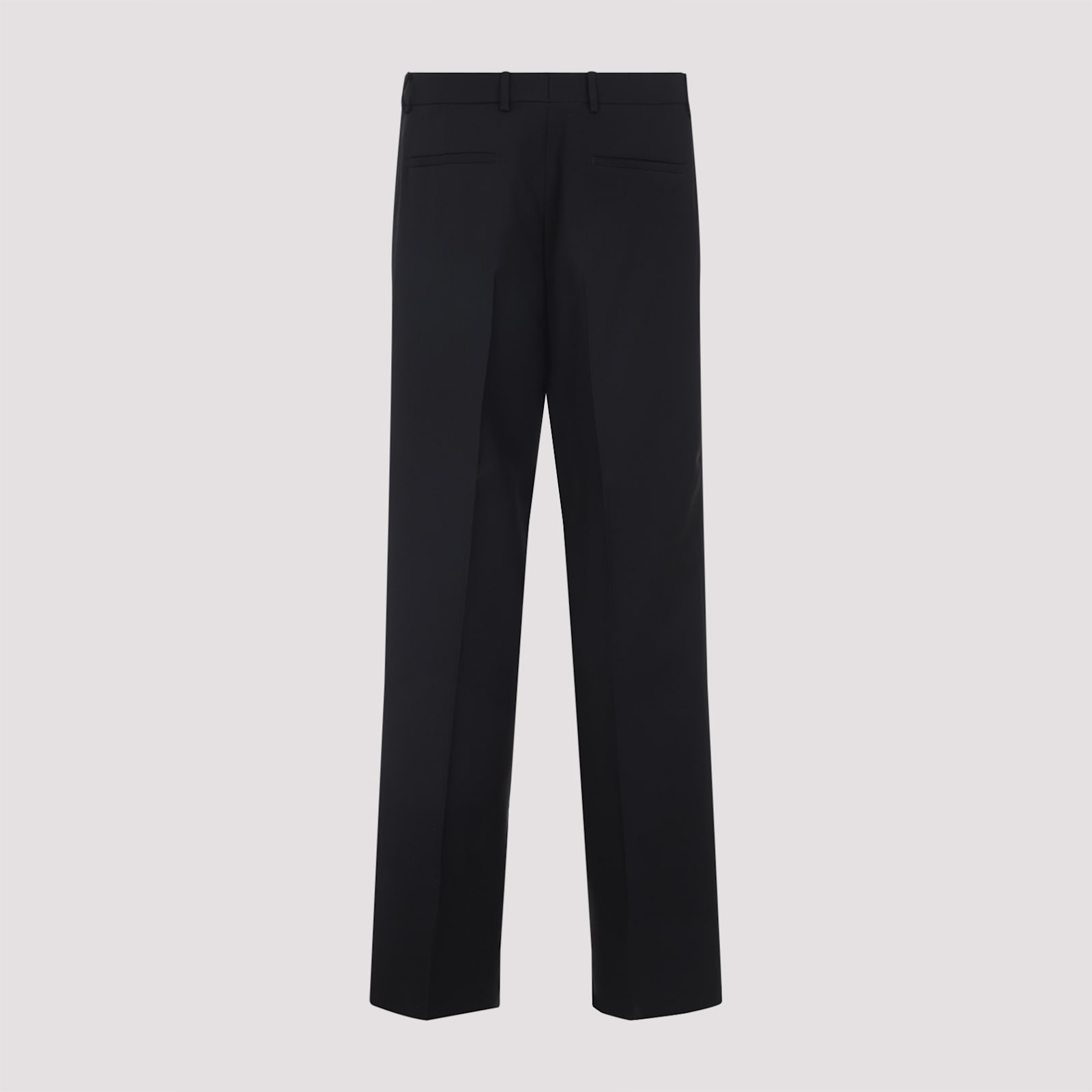 Gucci Straight Leg Formal Trousers With Classic Closure And Stretched Fold In Black