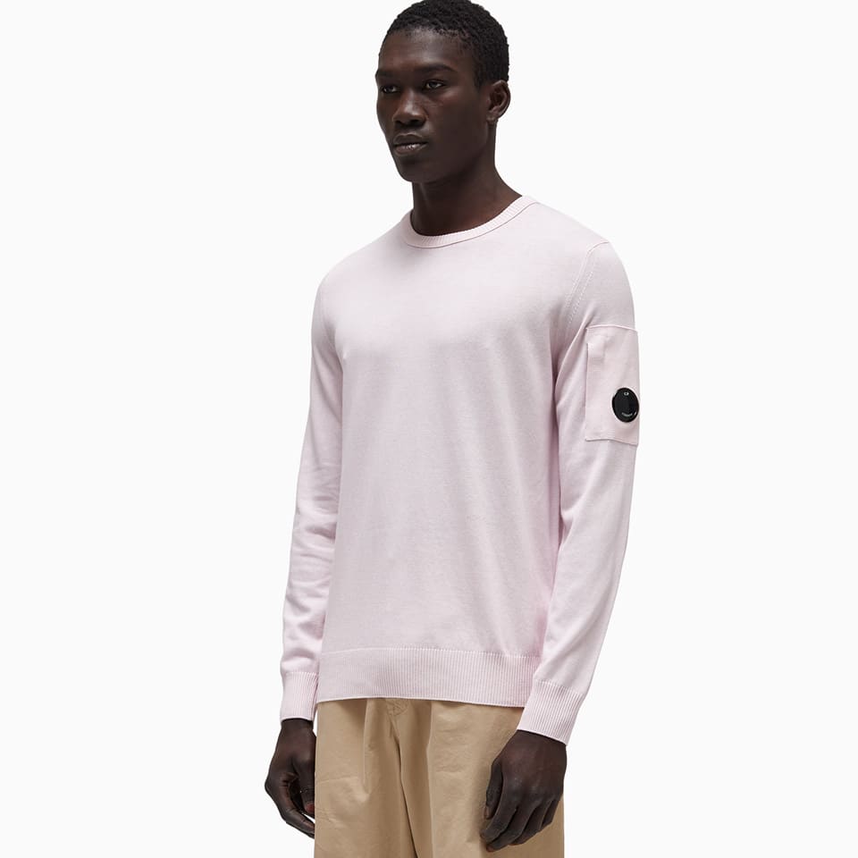 Shop C.p. Company Cp Company Cotton Crepe Sweater In Pink