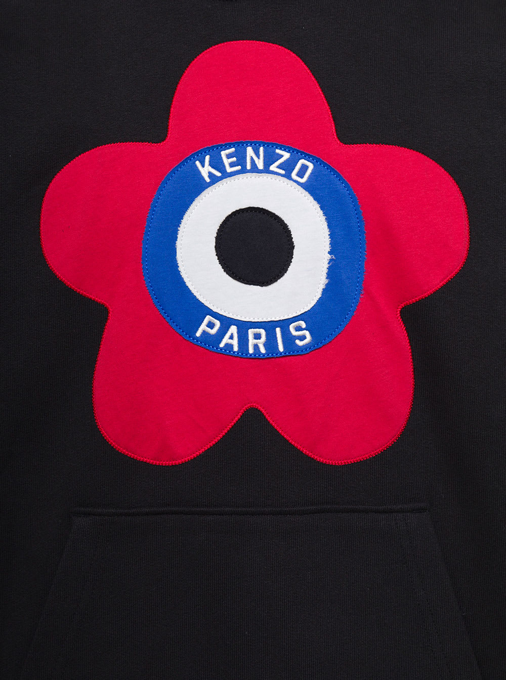 Shop Kenzo Oversized Black Sweatshirt With Target Print In Stretch Cotton Man