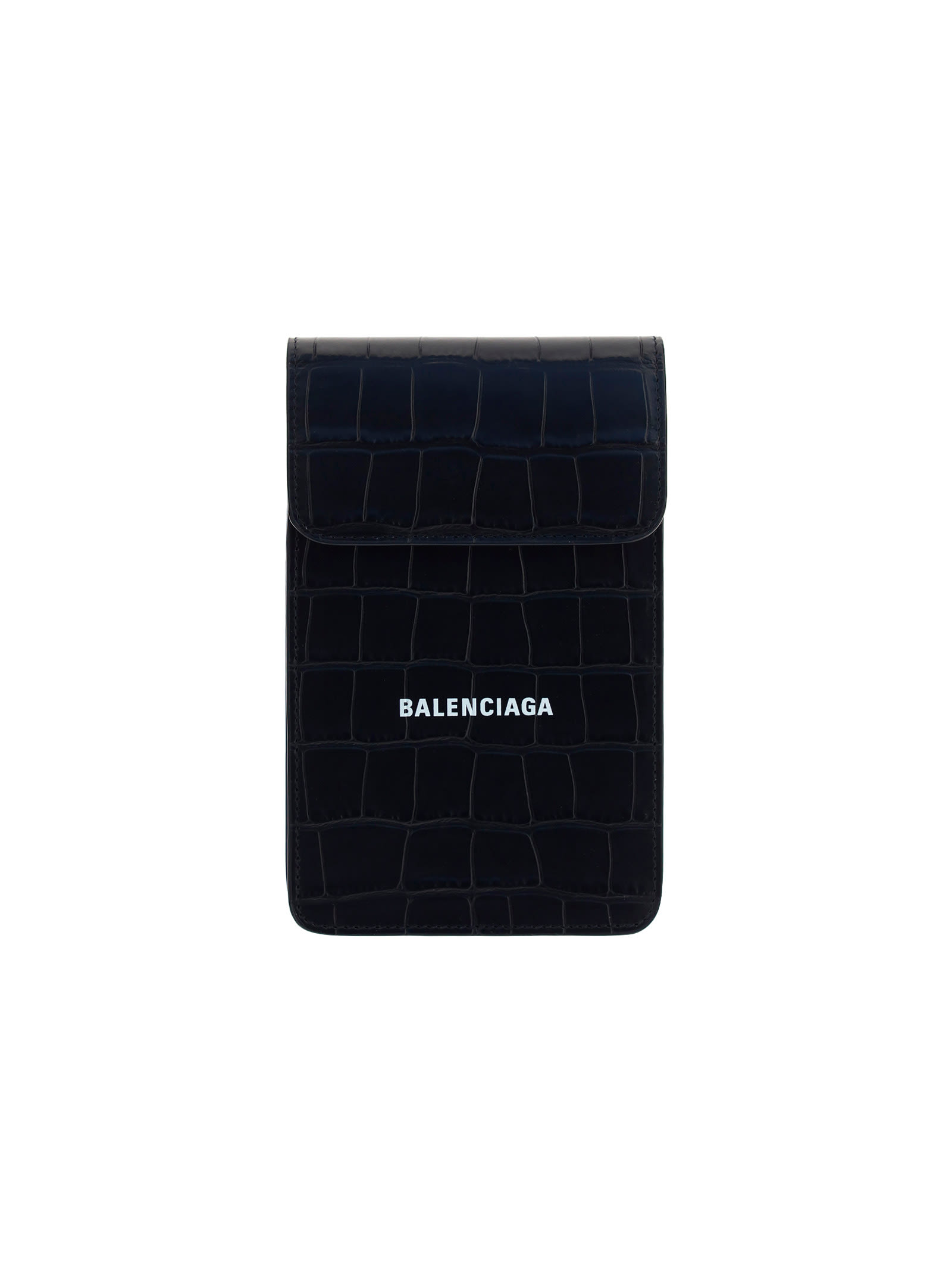 Balenciaga Card Holder & Phone Case In Black/l White