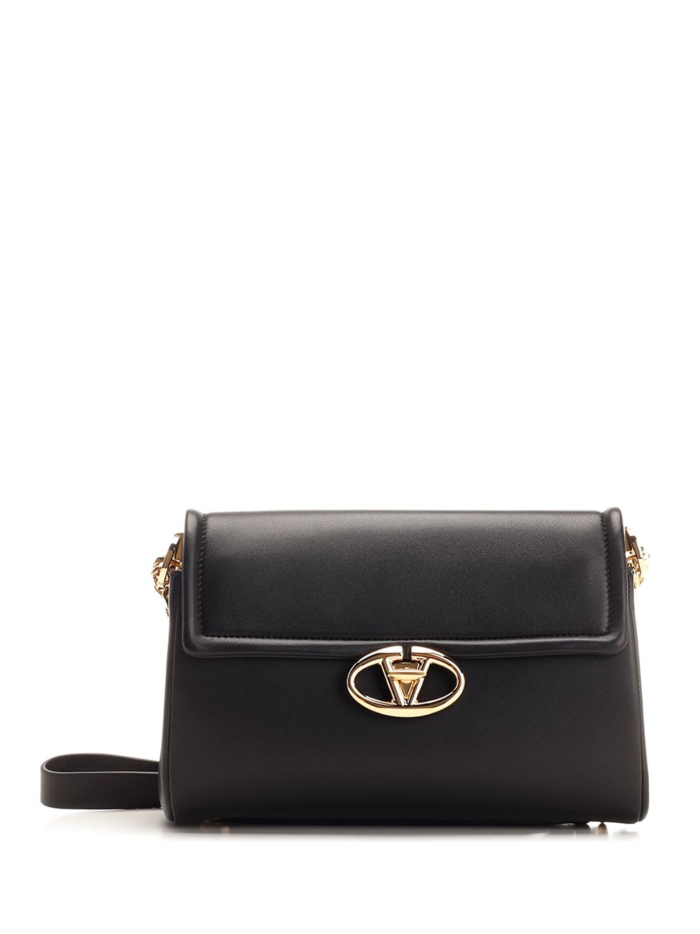 Shop Valentino Deluxe Nappa Shoulder Bag In Black