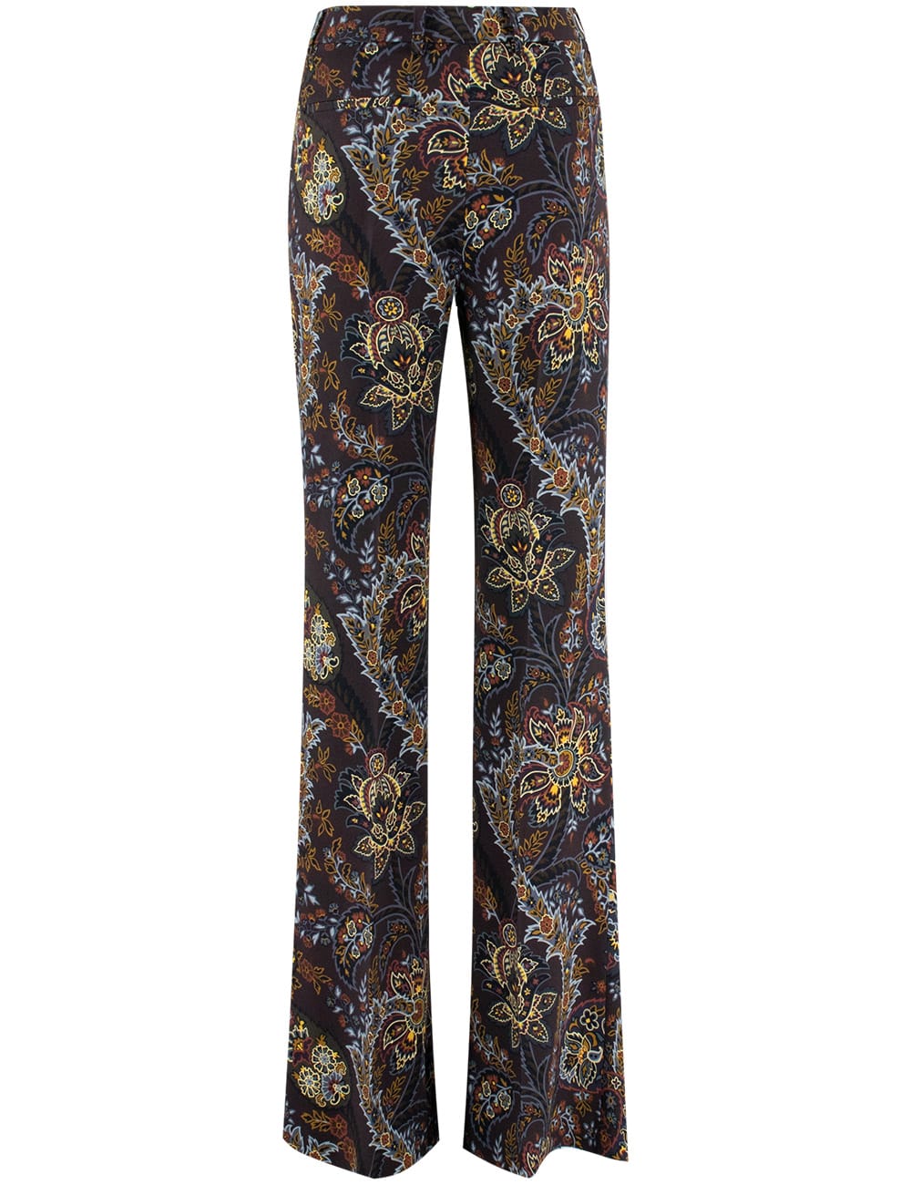 Shop Etro Trousers In Print On Black Base