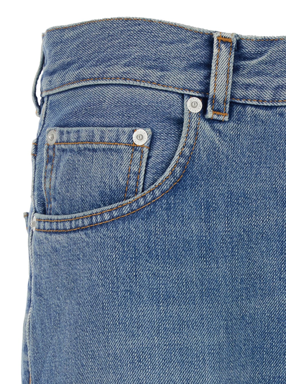 Haikure Blue Jeans With Five Pocket Design And Logo Patch On The Back In Denim Woman