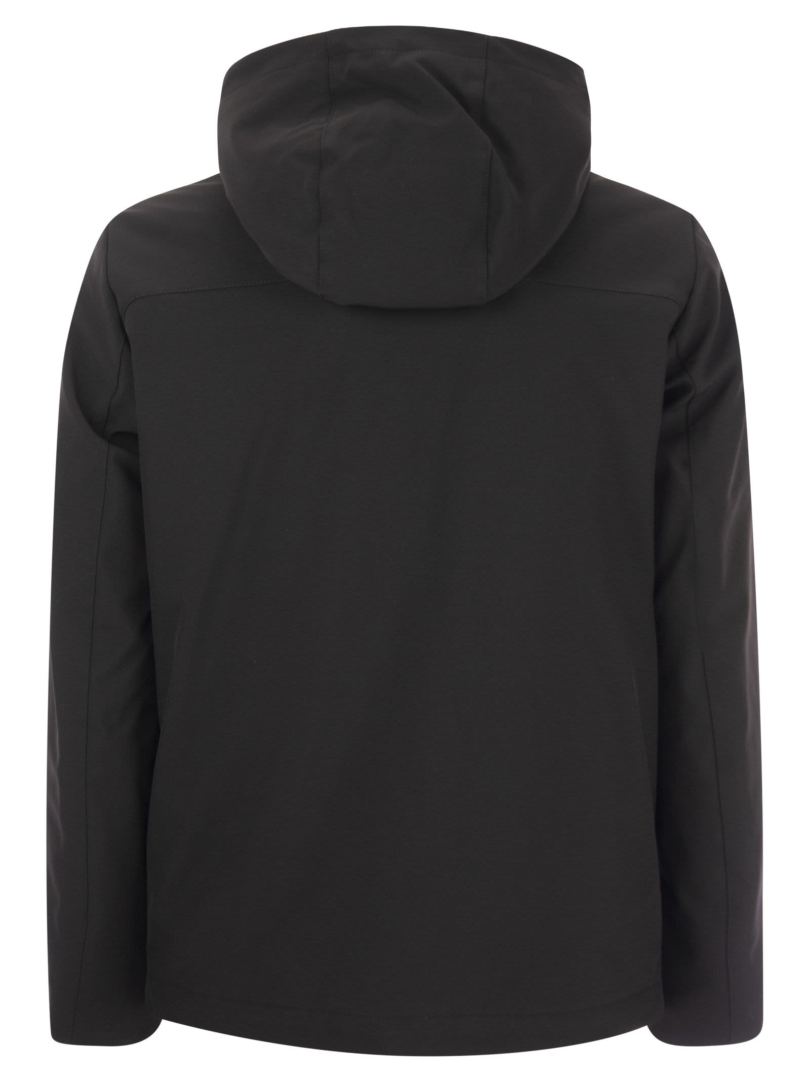 Woolrich Pacific Jacket In Tech Softshell In Black