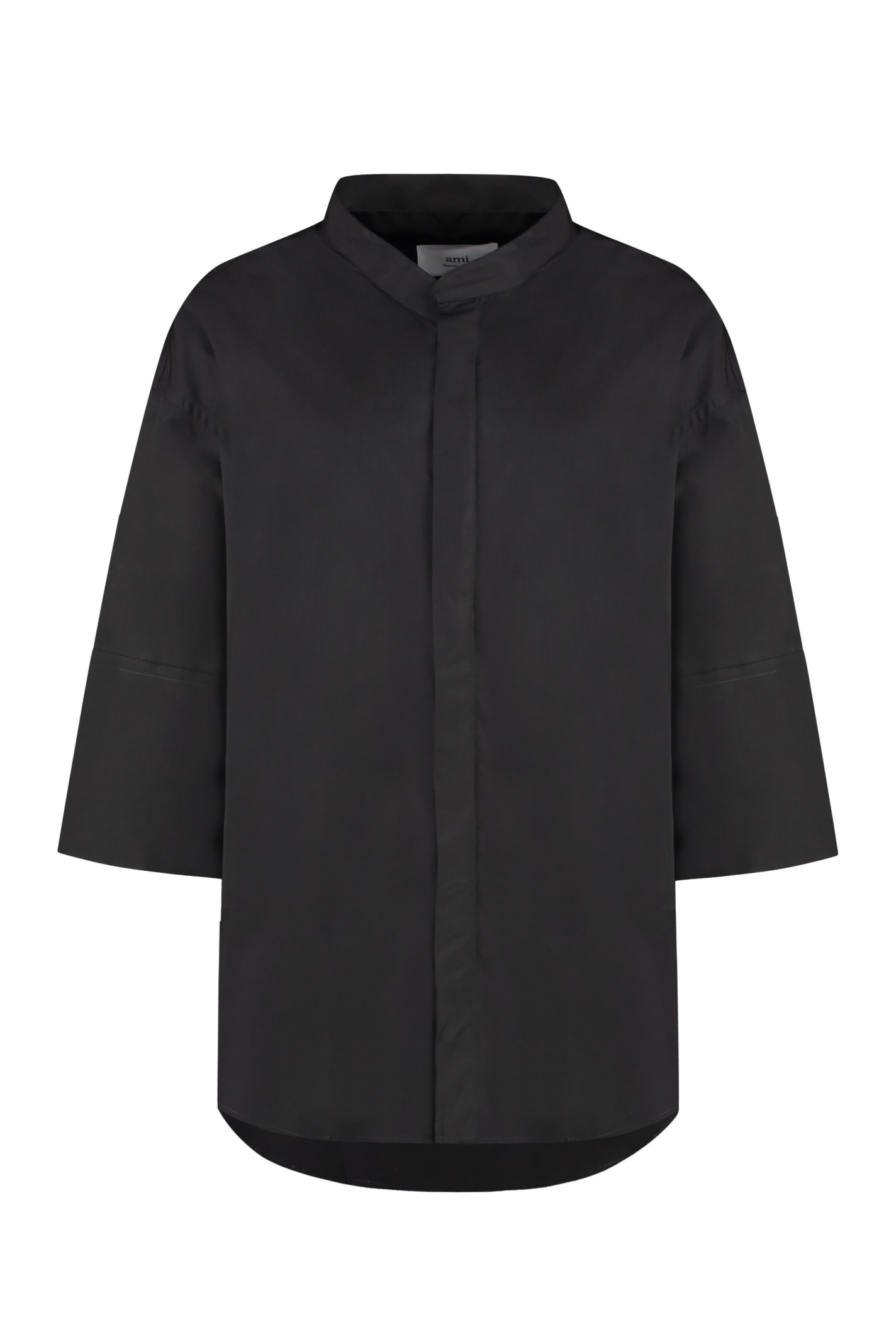 Shop Ami Alexandre Mattiussi Cotton Shirt In Black