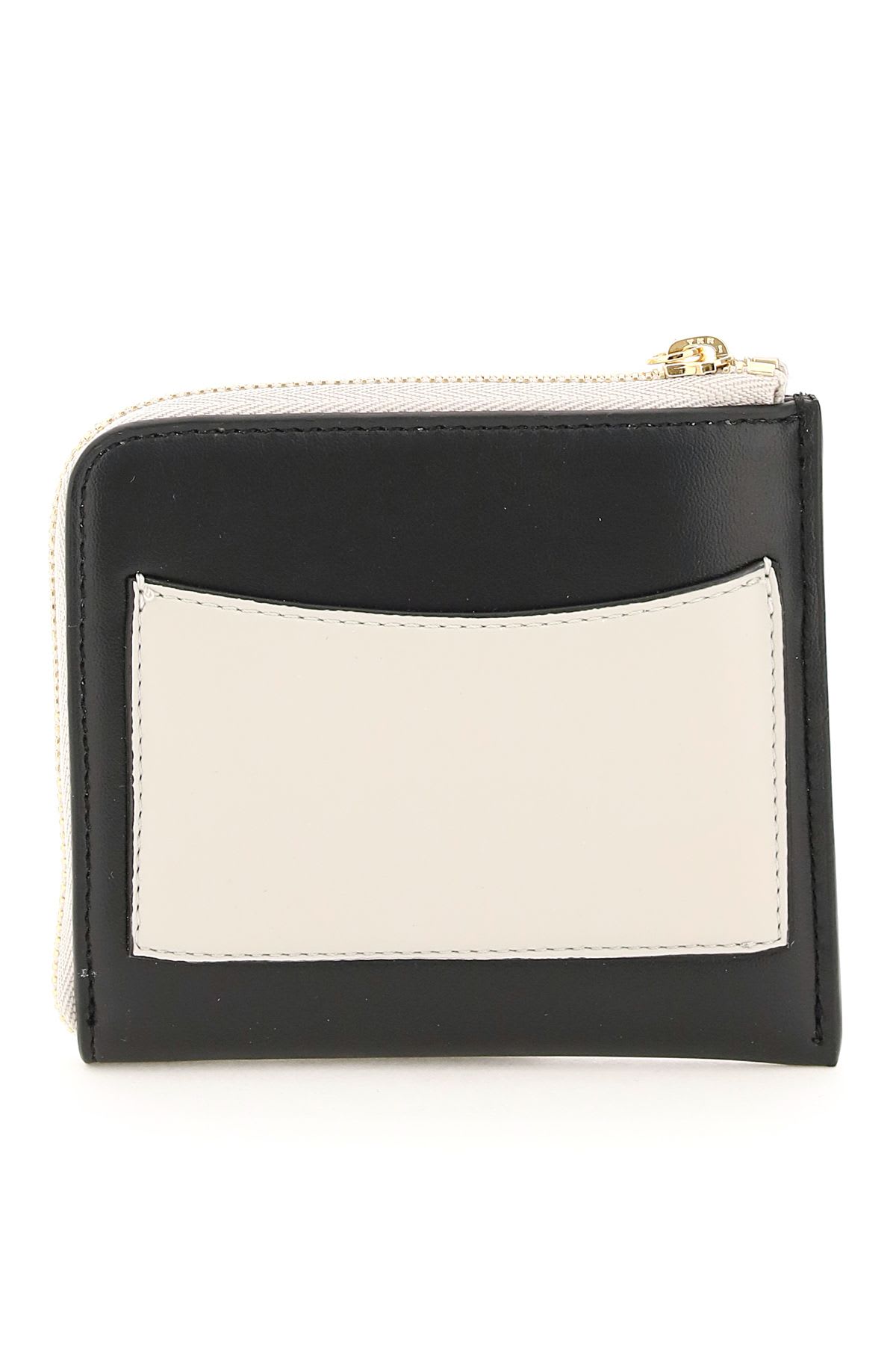 Shop Stella Mccartney Two-tone Cardholder With Logo In Black