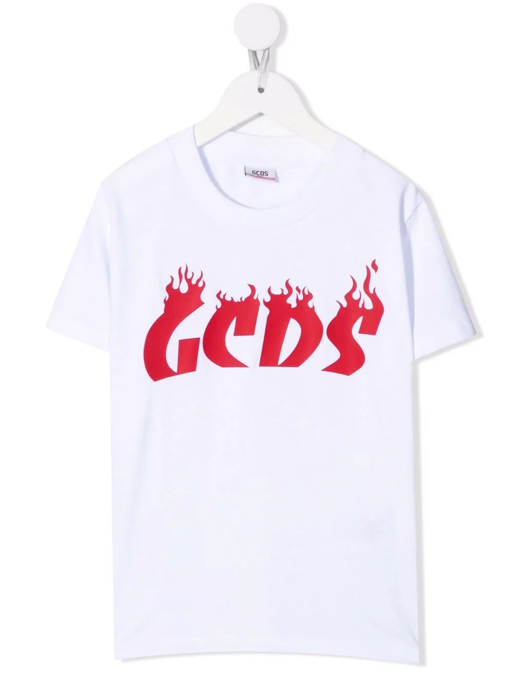 GCDS Mini Kids White flames Logo T-shirt
