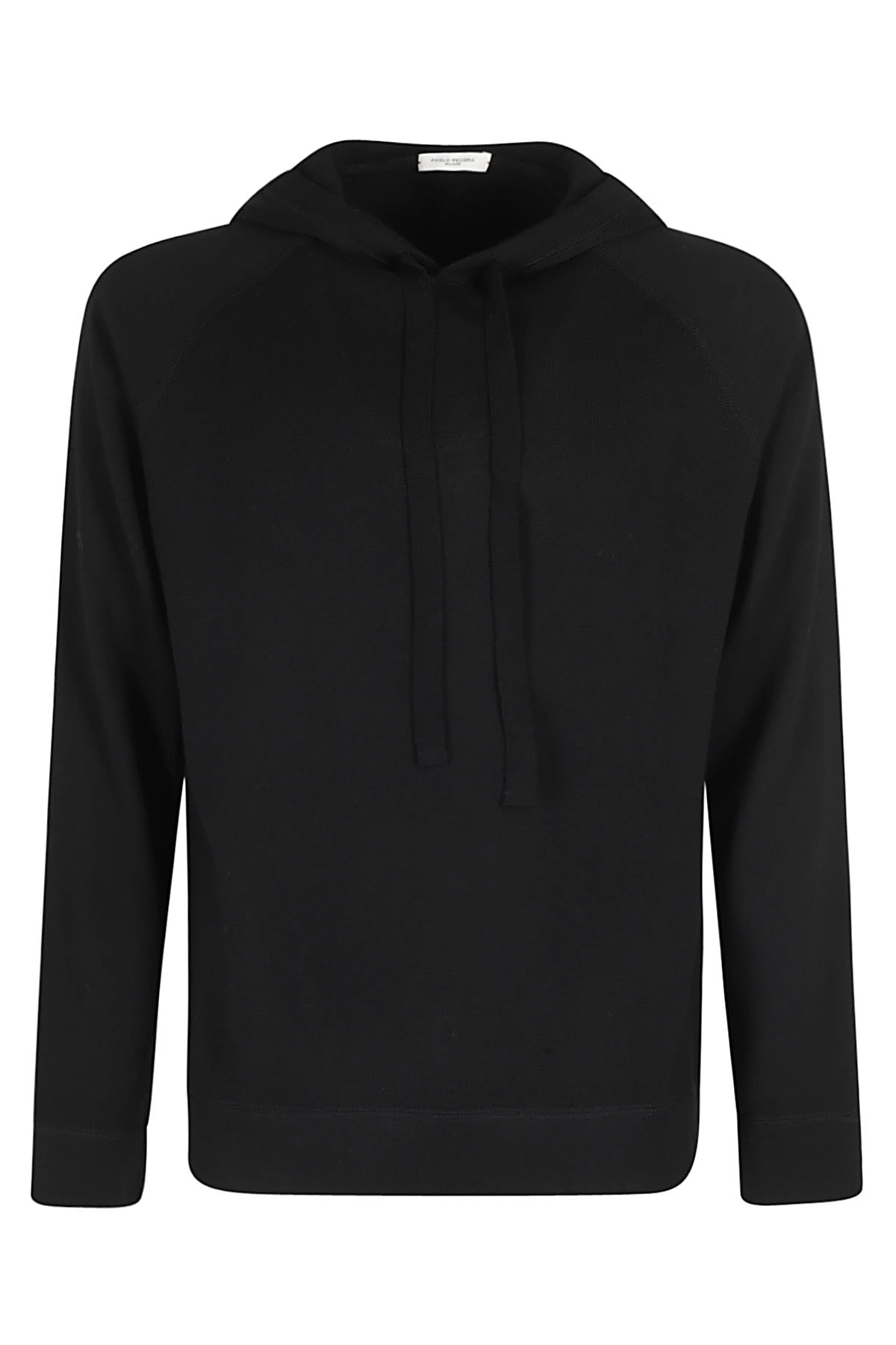 Shop Paolo Pecora Maglia Hoodie Lana Merinos In Nero