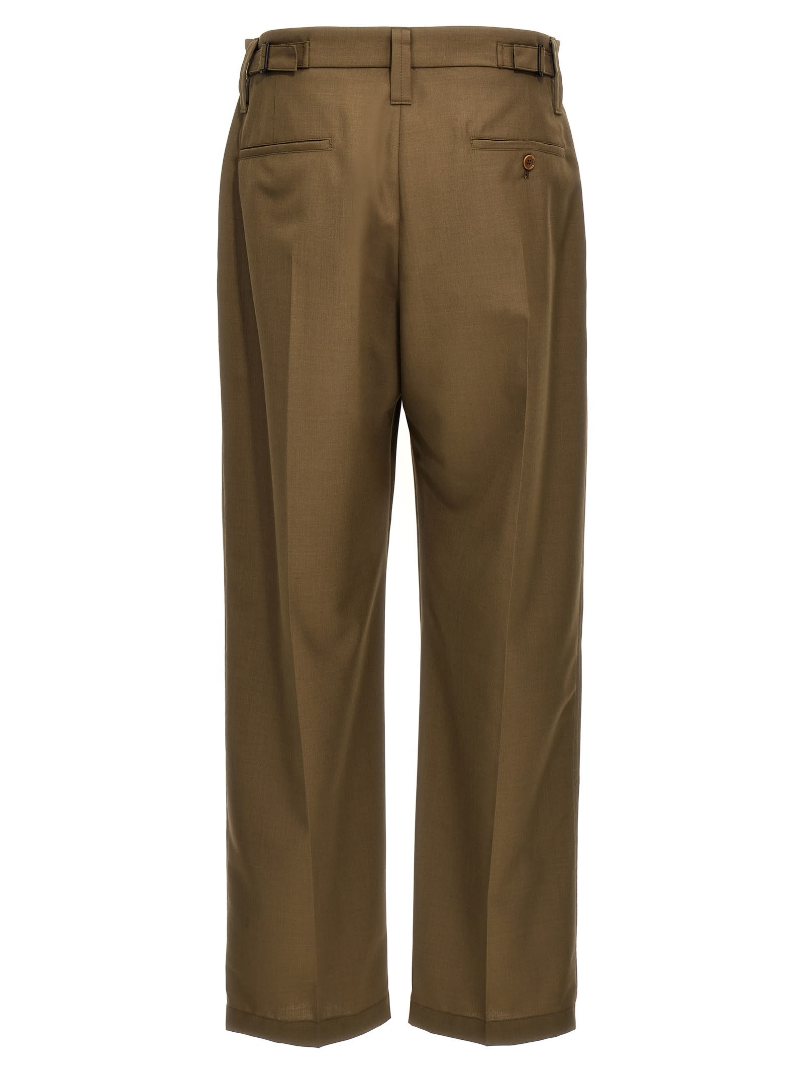 Shop Lemaire One Pleat Trousers In Brown