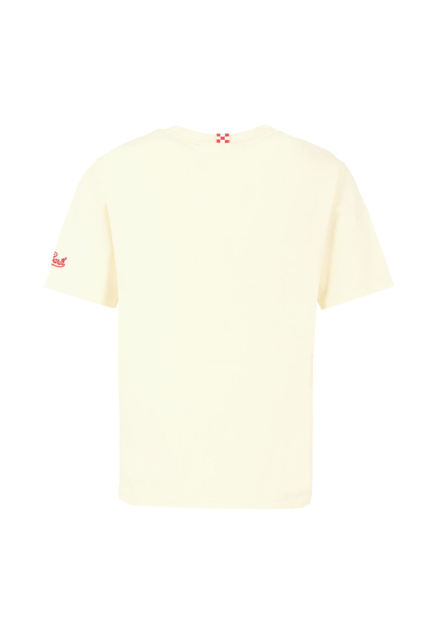 Mc2 Saint Barth Ivory T-shirt For Kids With Tacosauro In White