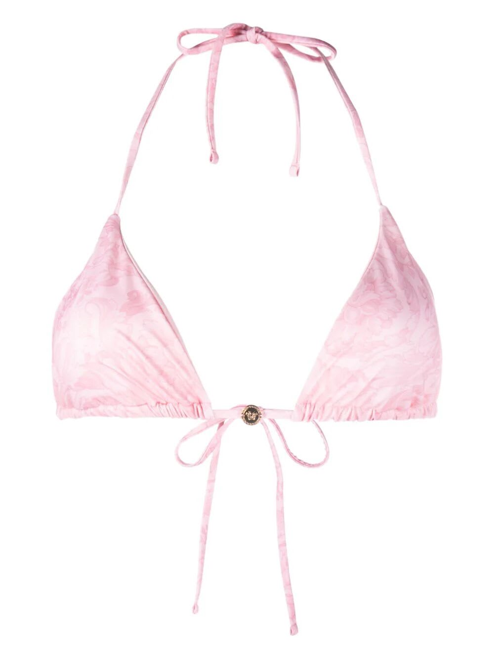 Shop Versace Swim Bikini Lycra Vita Recycled Barocco Ss92 All Over In Pale Pink