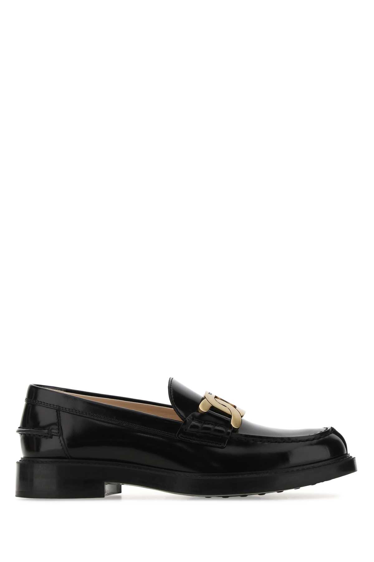 Shop Tod's Black Leather Loafers In B999