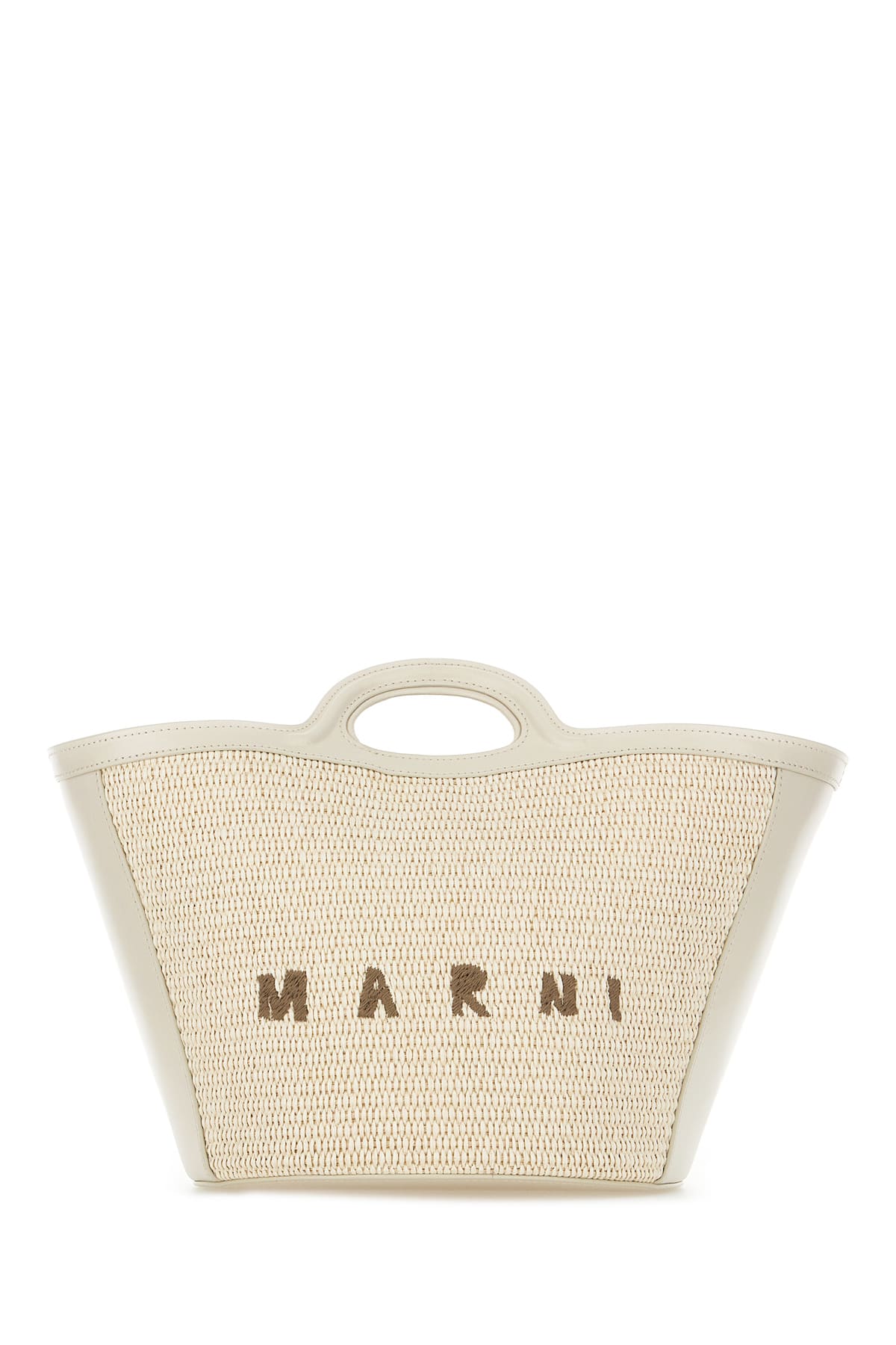 Shop Marni Ivory Cotton And Nylon Handbag In Shell