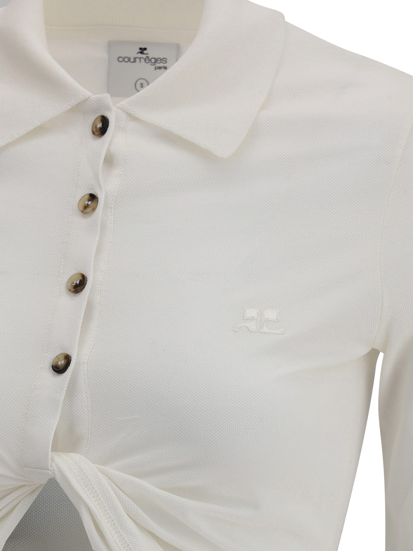 Shop Courrèges Polo With Twisted Detail