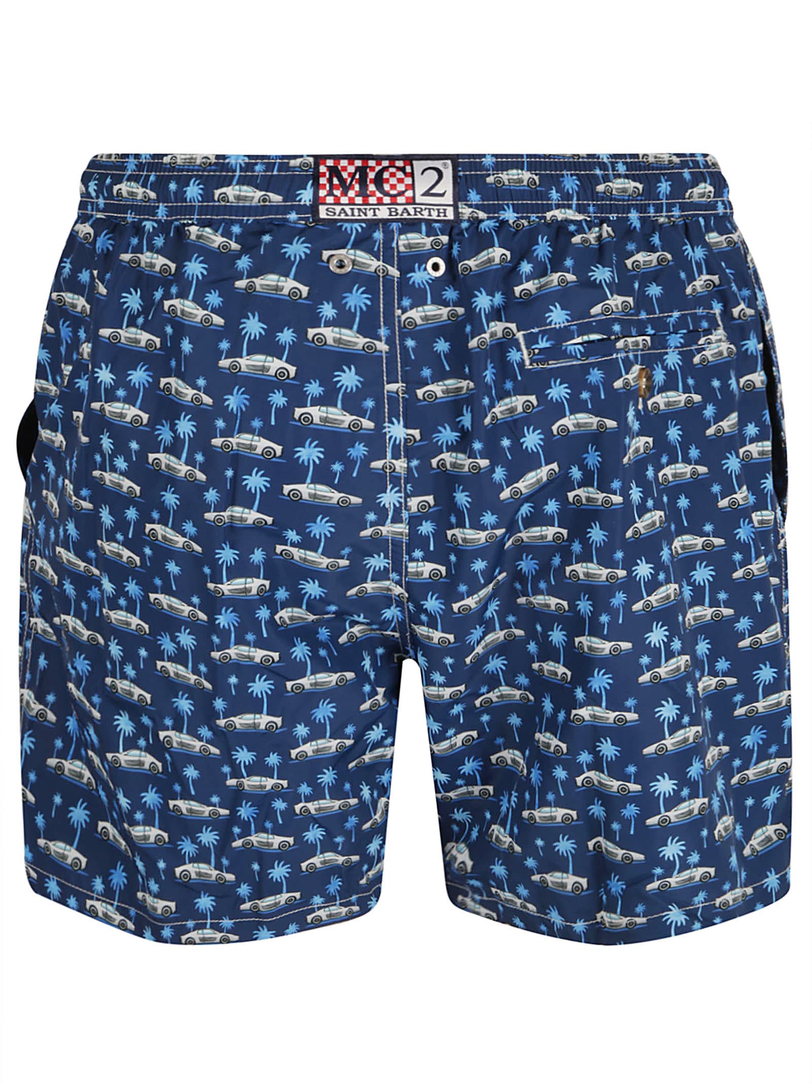 Shop Mc2 Saint Barth Car Printed Swim Shorts In Speed Holiday