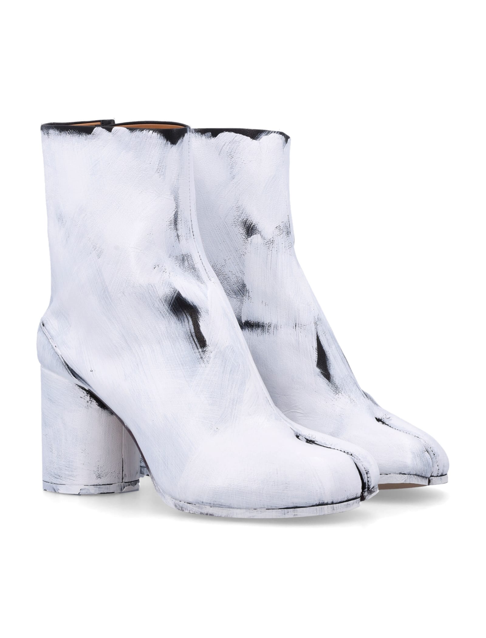 Shop Maison Margiela Tabi Paint Boots In Paint White