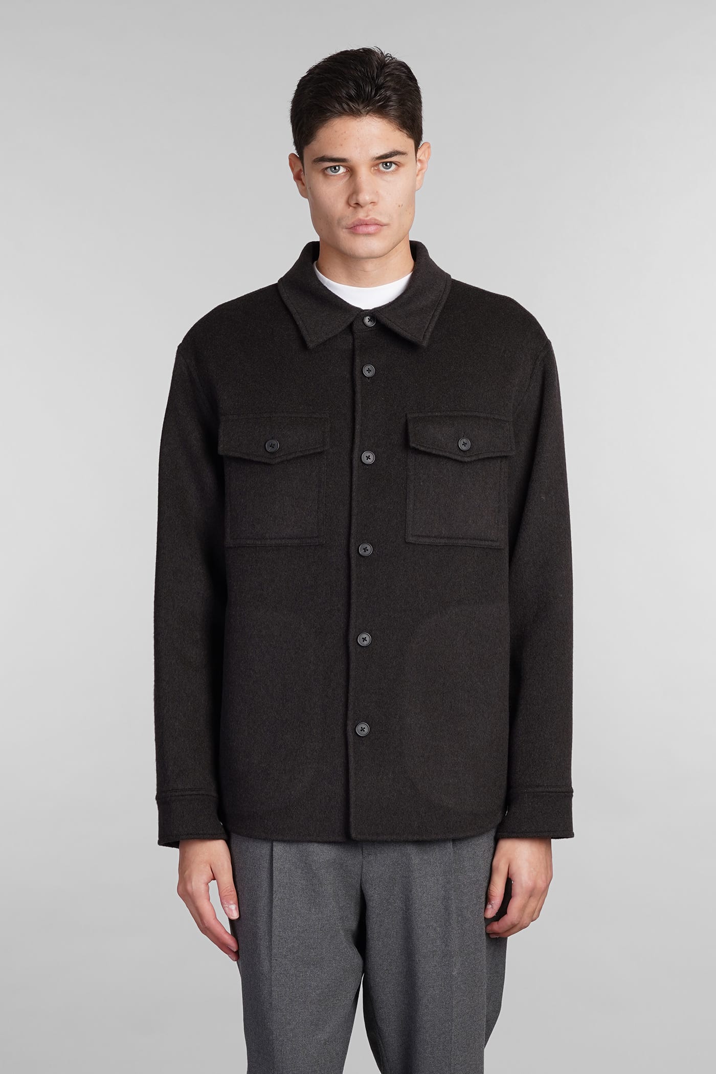 Shop Theory Casual Jacket In Grey Wool