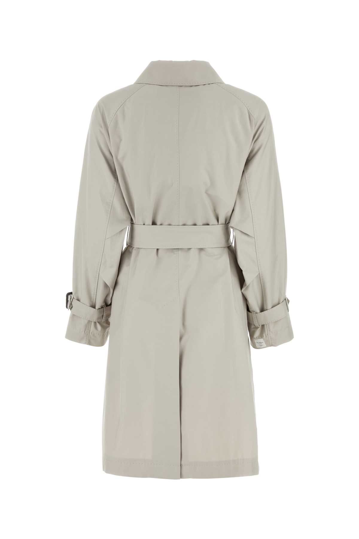 Max Mara The Cube Light Grey Twill Titrench Trench In Ecru