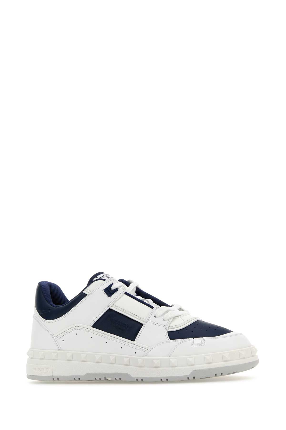 Shop Valentino Two-tone Leather Freedots Sneakers In Biancoworker