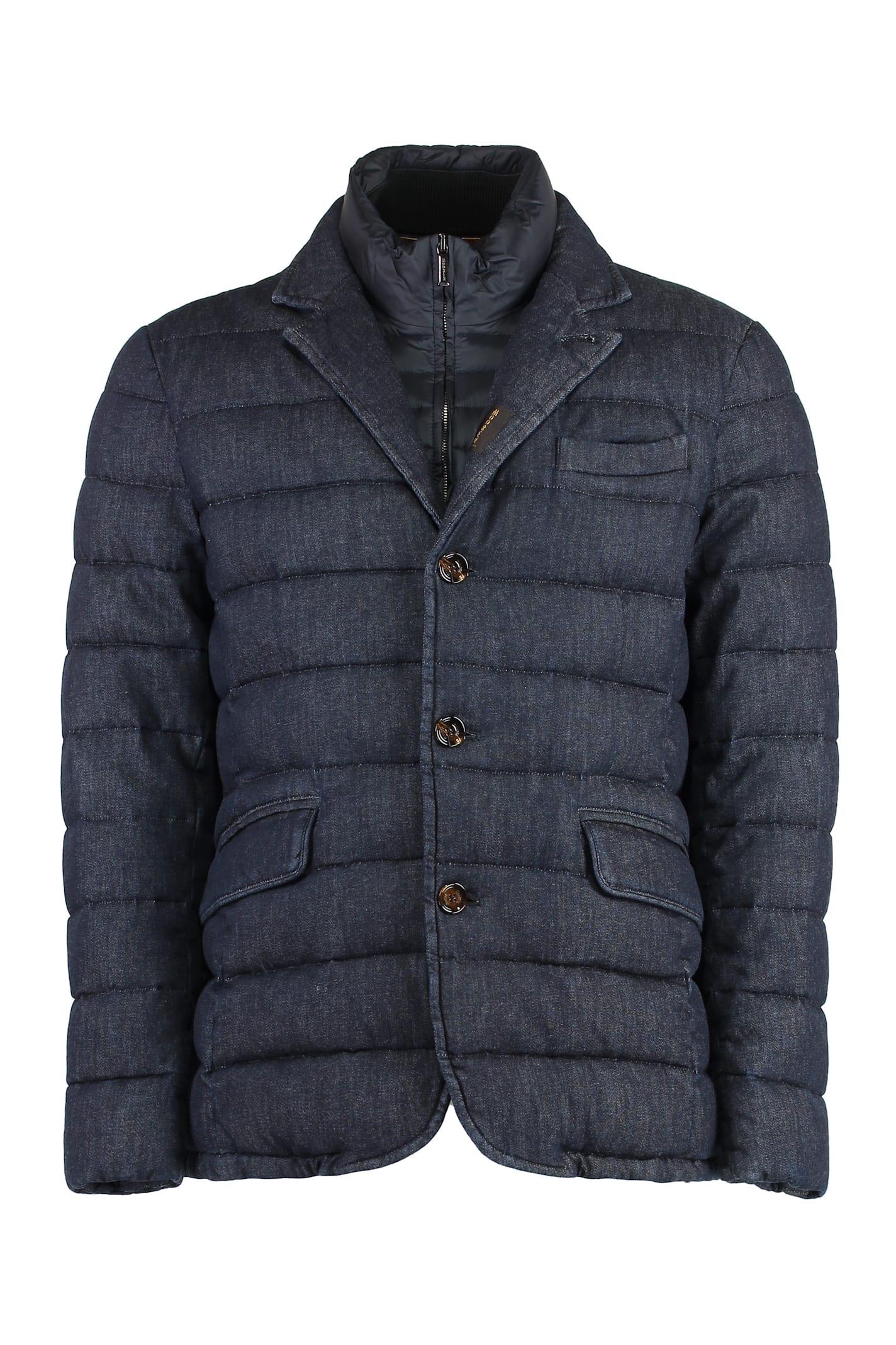 Moorer Nomos Short Down Jacket In Blue