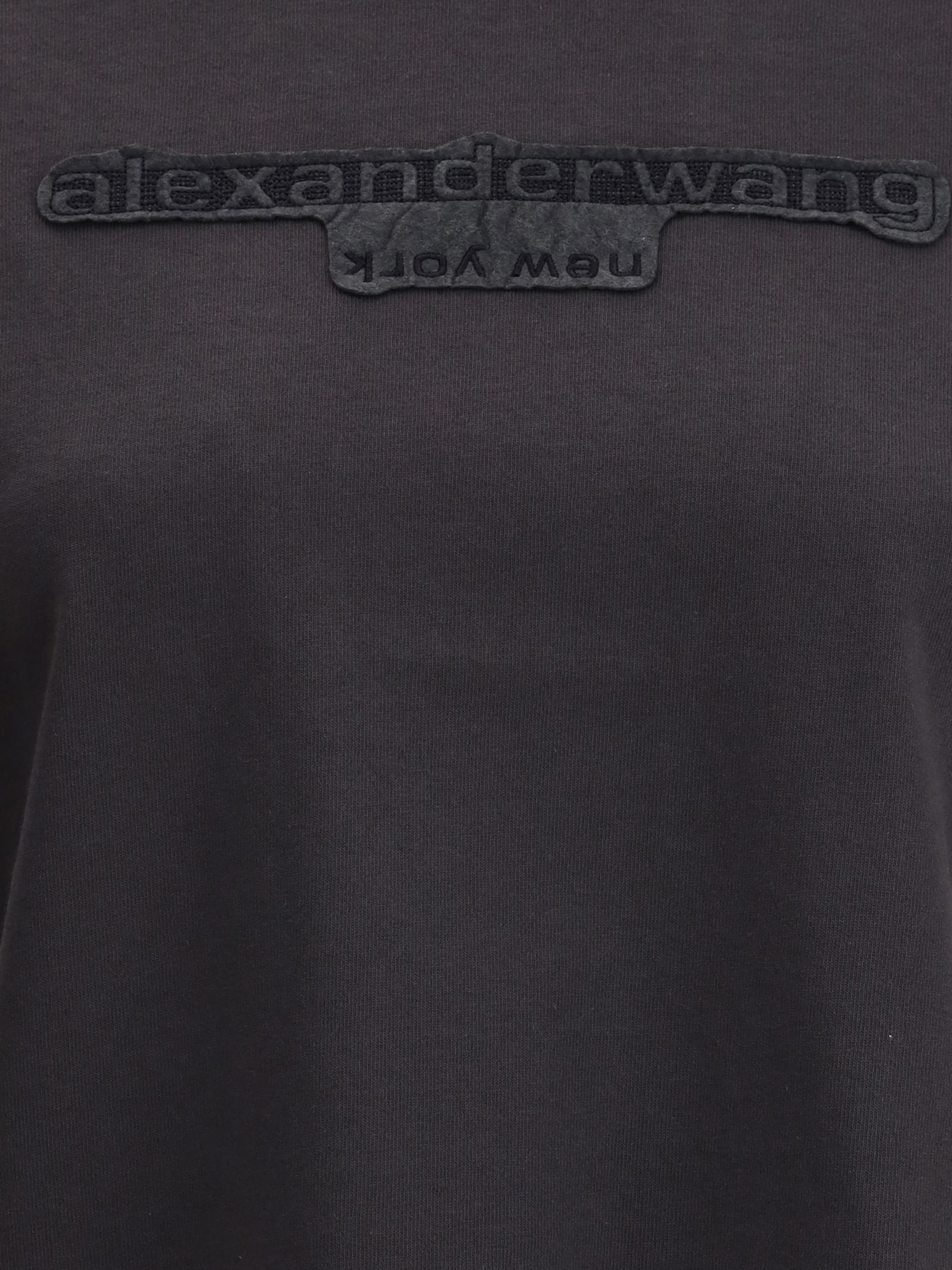 Alexander Wang Reverse Embroidery Logo Washed Jersey T-shirt Clothing In Gray