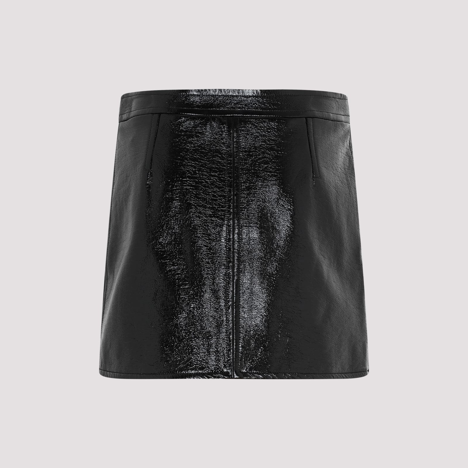 Shop Courrèges Vinyl Mini Skirt In Black