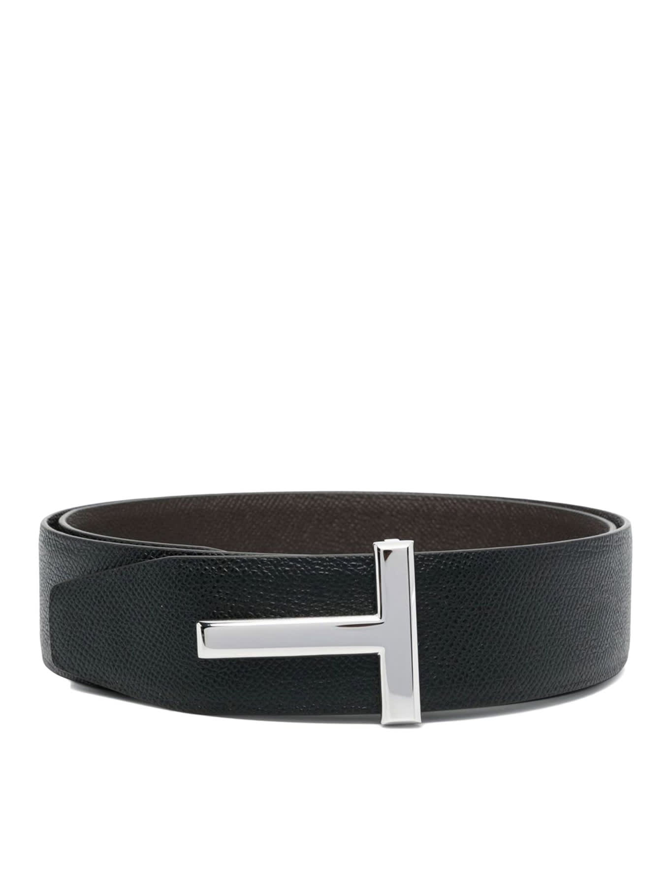 T Logo Buckle Belt