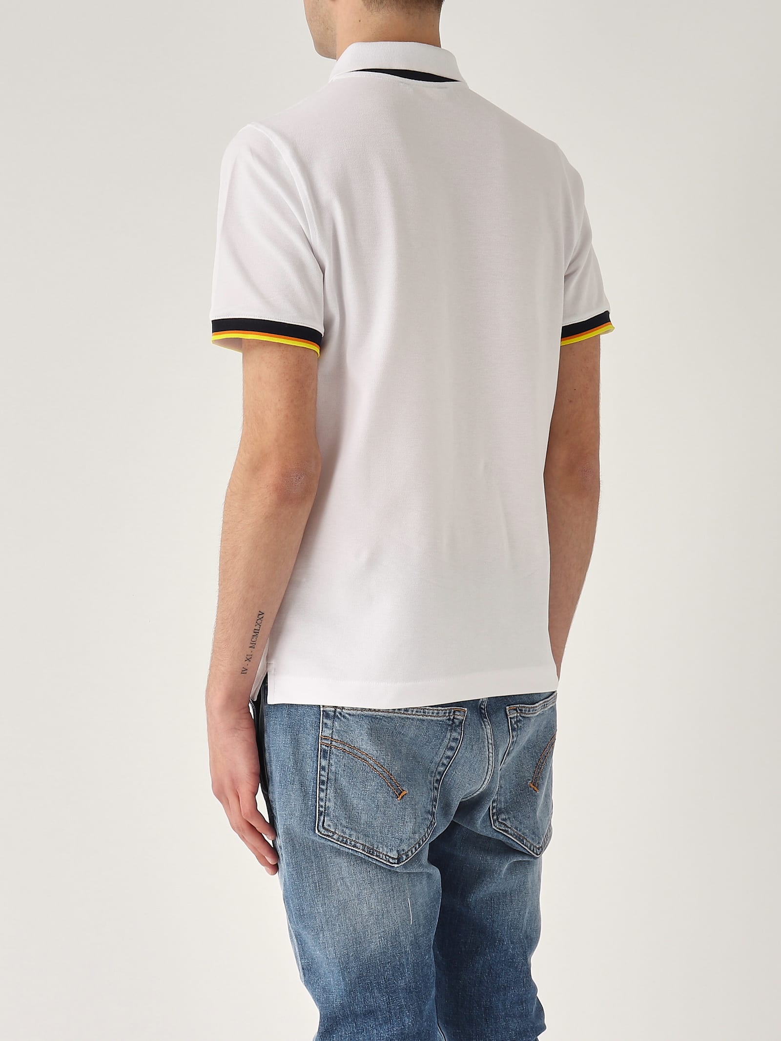 K-way Vincent Pique Sottocollo In Contrasto Polo In Yellow