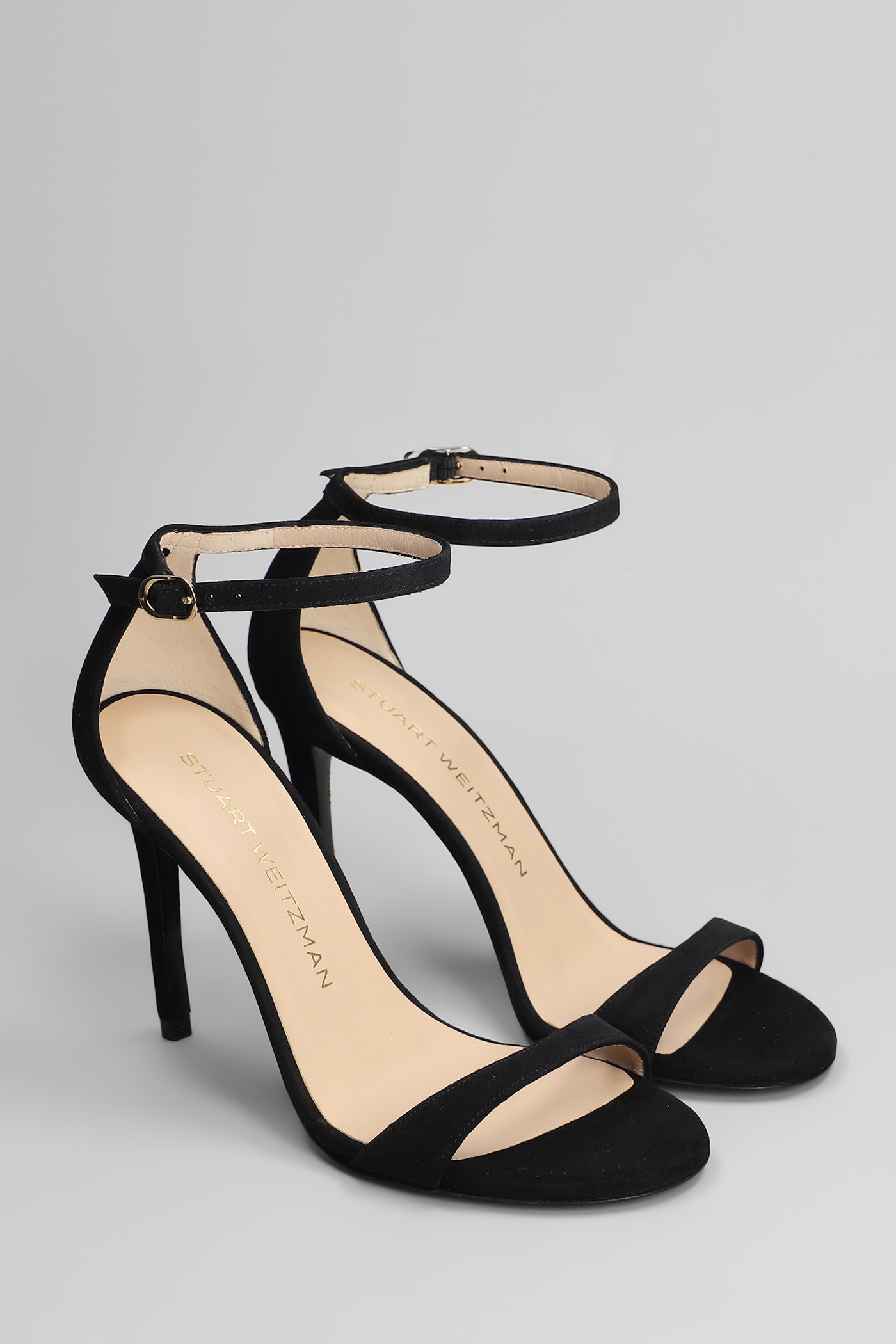Stuart Weitzman Nudist Ii Sandals In Black Suede In Black