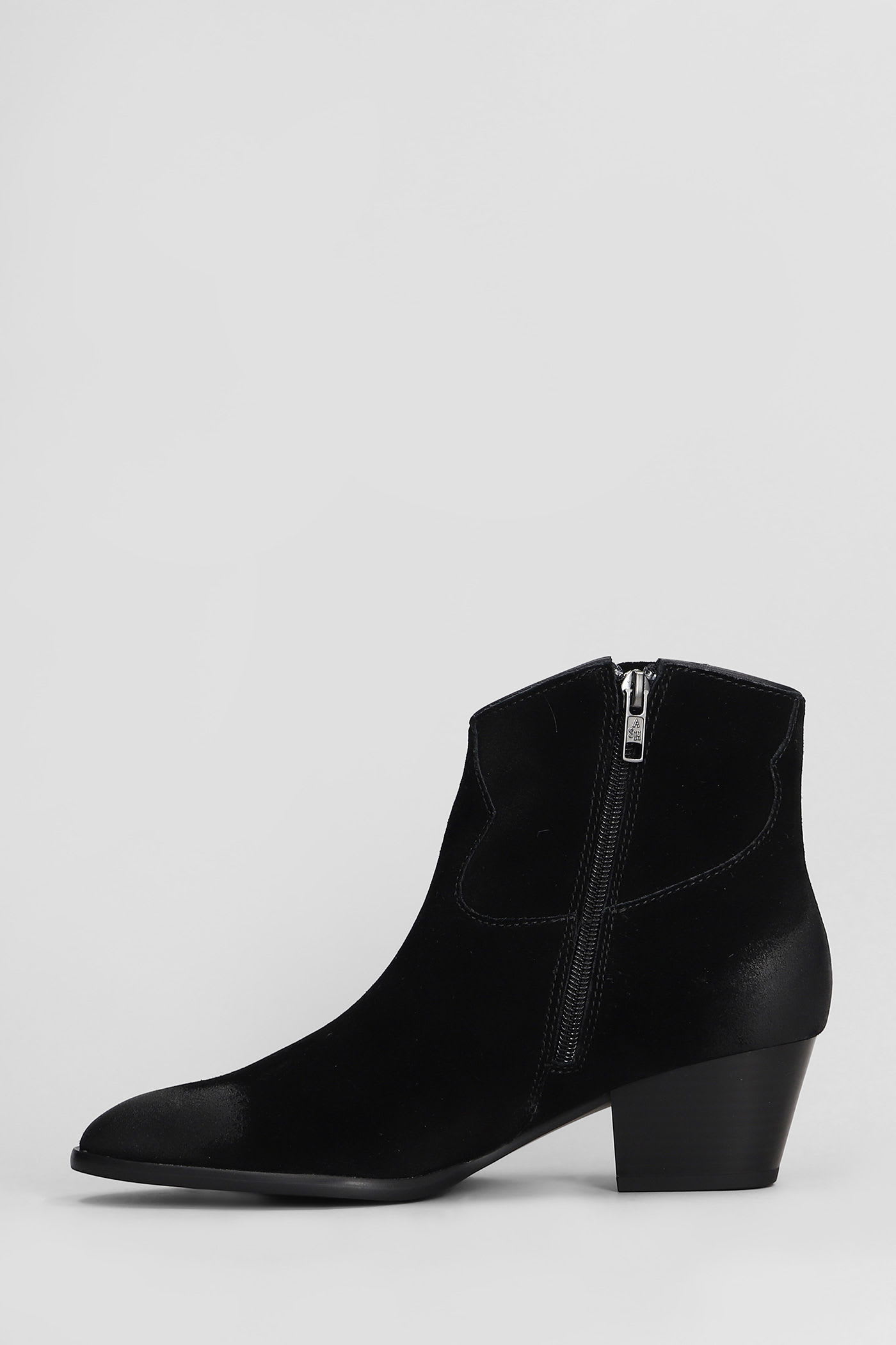 Ash Woman Ankle Boots Black Size 8 Leather In Black