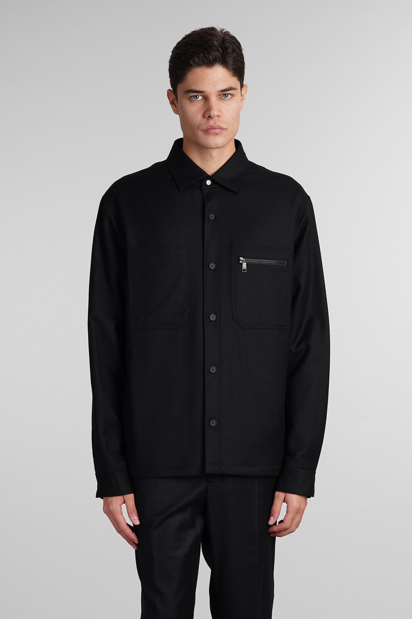 Zegna Casual Jacket In Black Wool