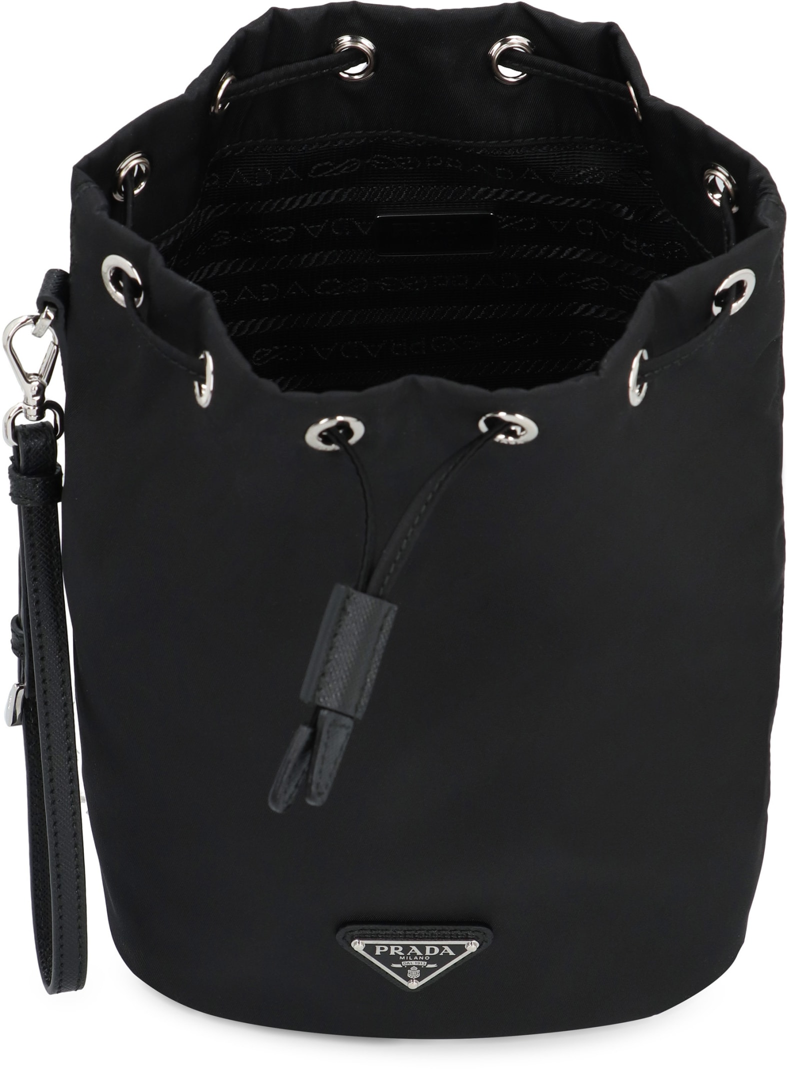 Prada Re-nylon Pouch In Nero