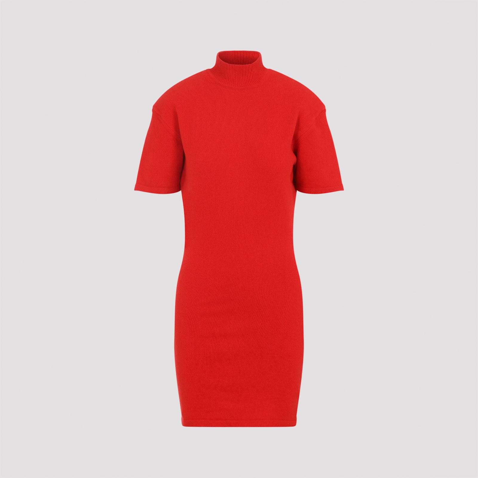Jacquemus Womens Red La Robe Maille High-neck Wool Mini Dress In Red