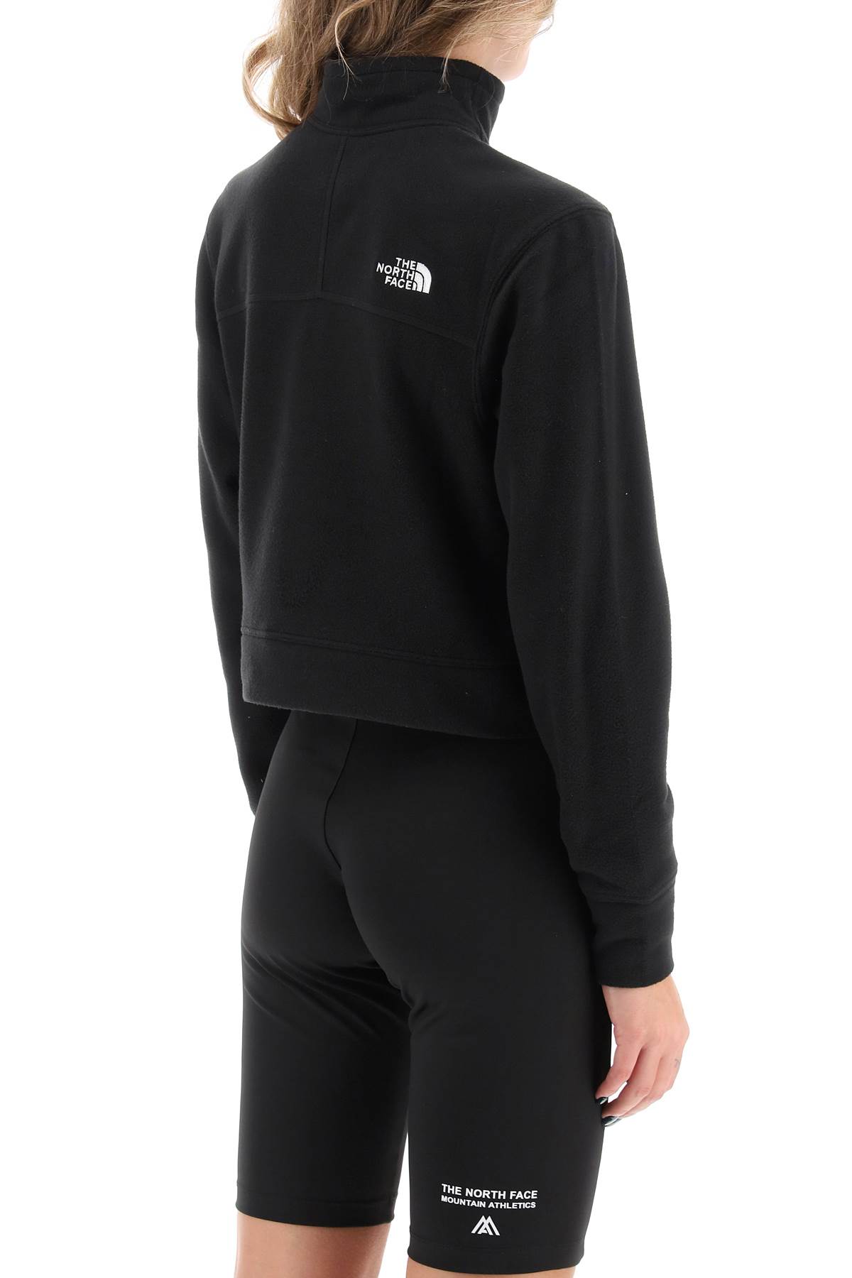 Shop The North Face Glacer Cropped Fleece Sweatshirt In Tnf Black (black)